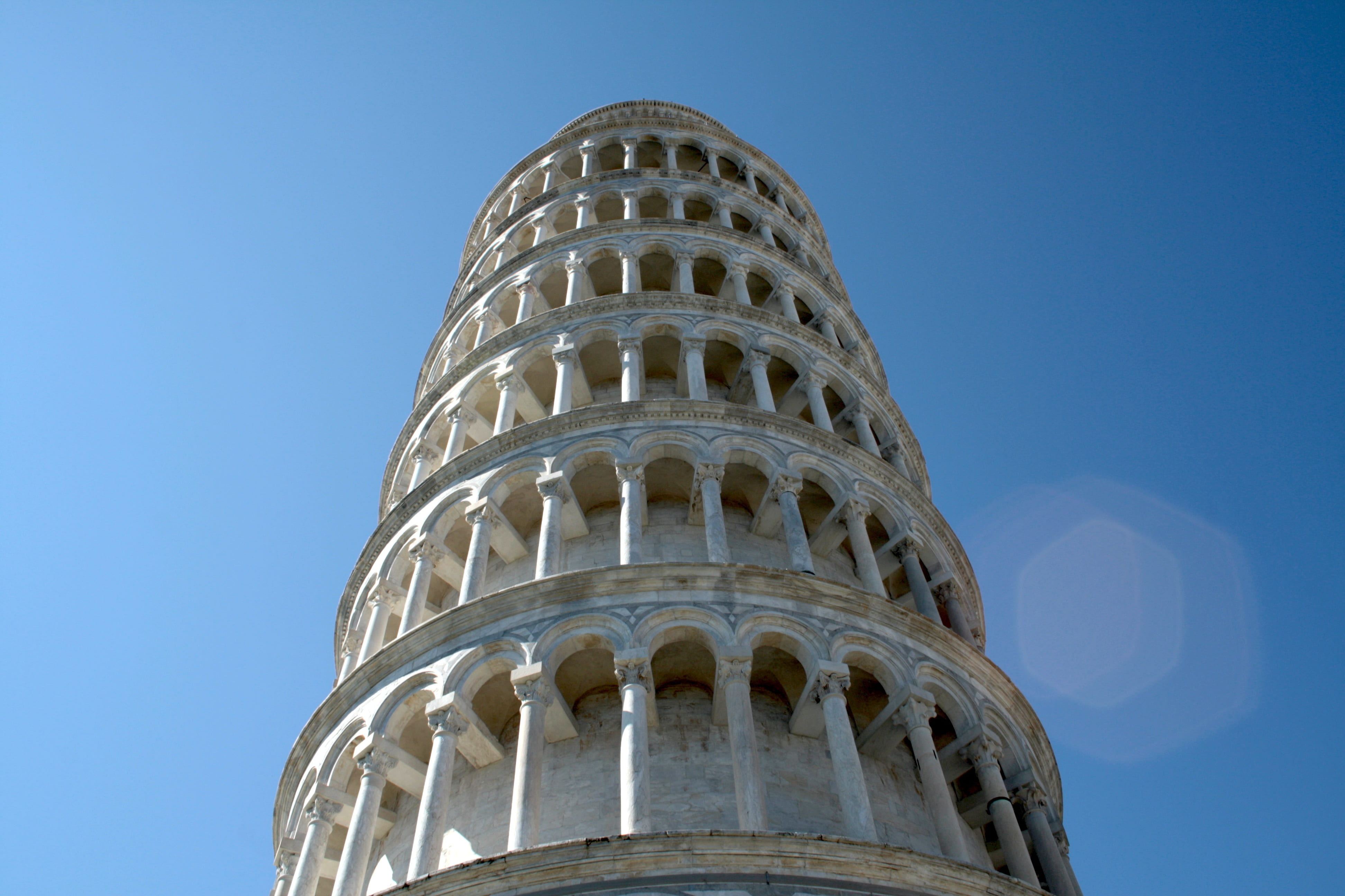 travel, pisa, low angle view, city, arch, archaeology, no people, clear sky, monument, tourism, nature, piazza dei miracoli, ancient, works, day, blue, HD Wallpaper