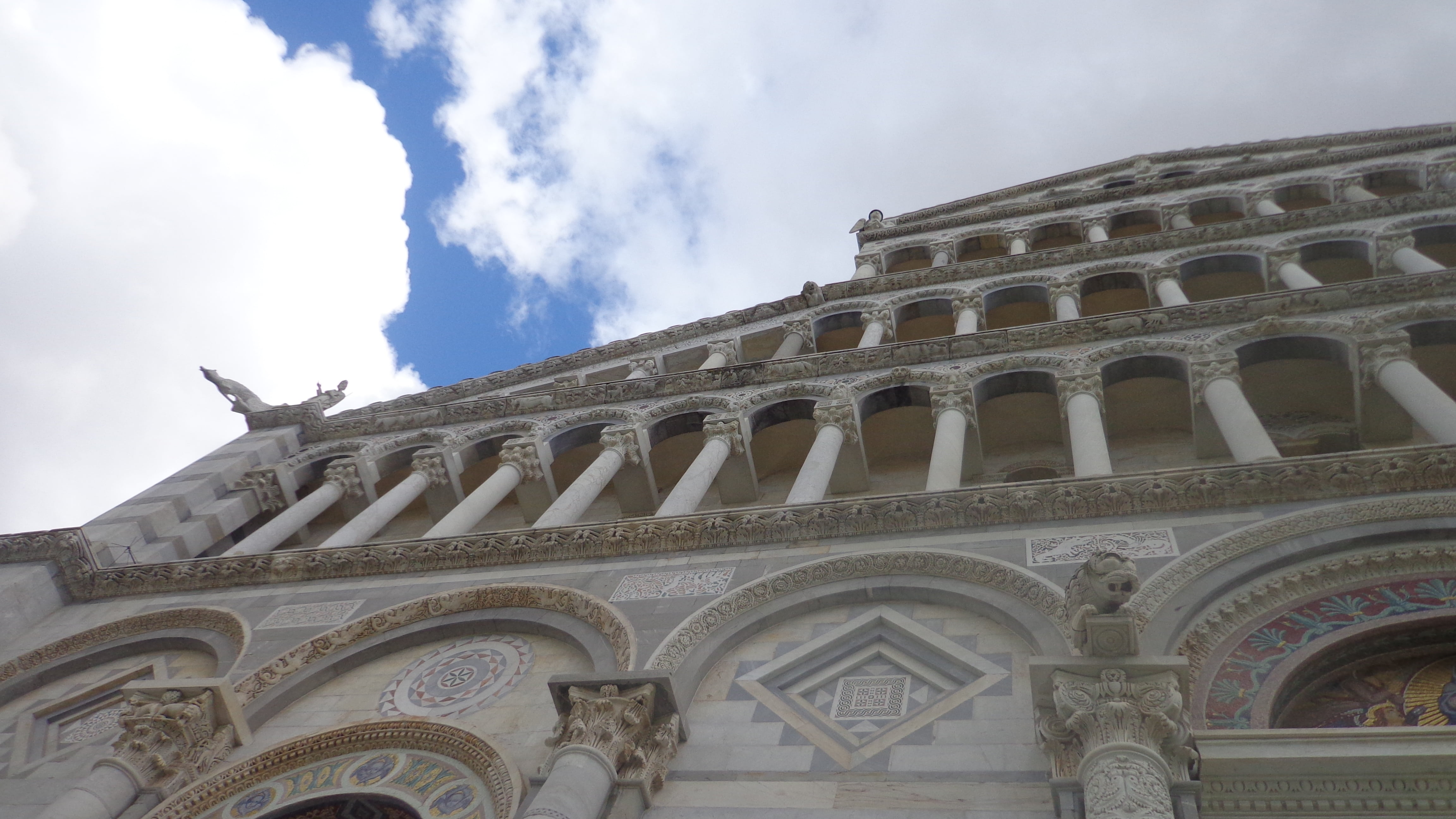 tower of pisa, built structure, sky, piazza dei miracoli, building, monuments, 4K, torre, gothic, works, tuscany, outdoors, no people, architectural column, HD Wallpaper