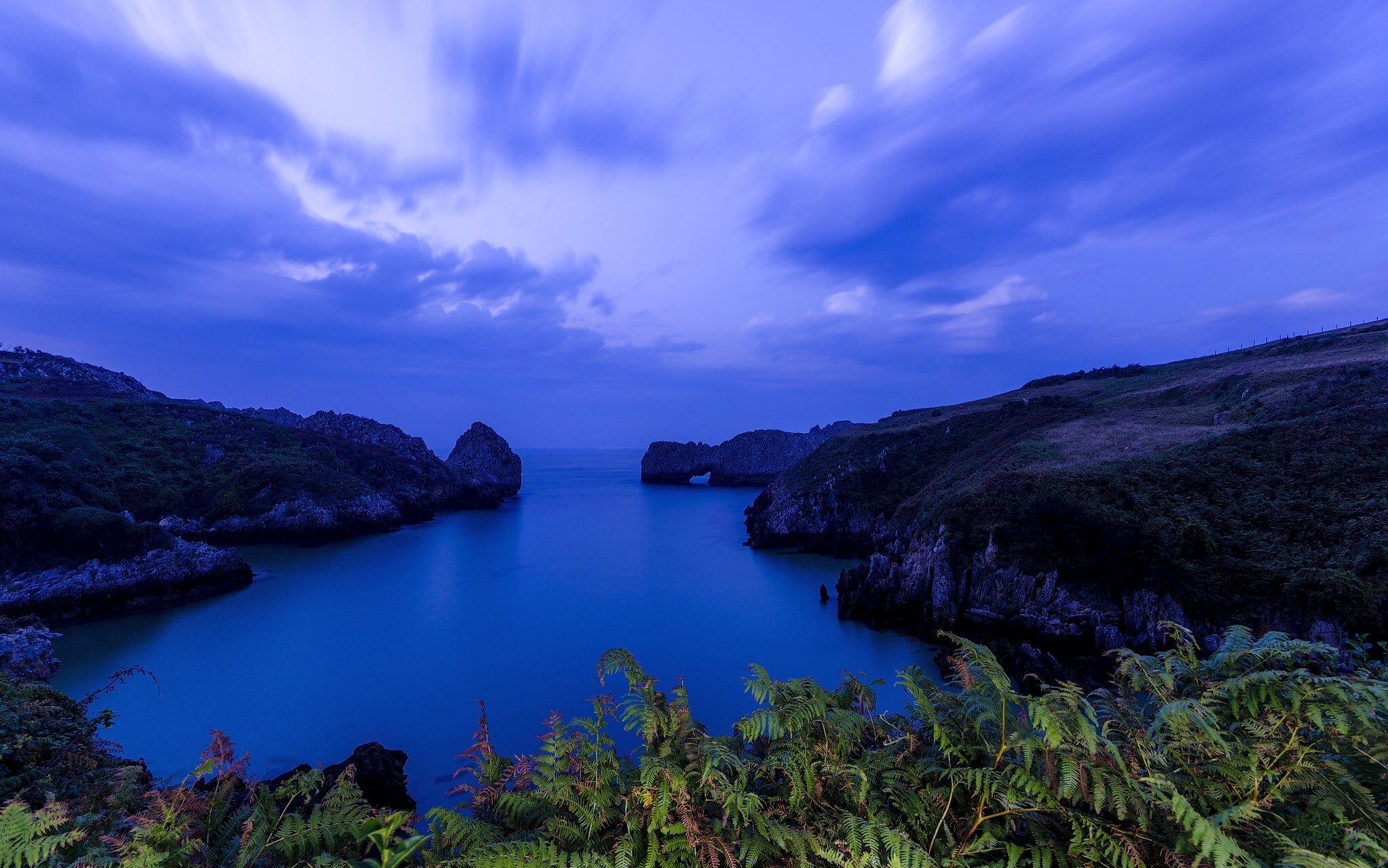 1080P, Bay of Biscay, The Bay of Biscay, Bay, sea, rocks, Spain, Beach Berellín, fern, Prellezo, Cantabria, Val de San Vicente, HD Wallpaper