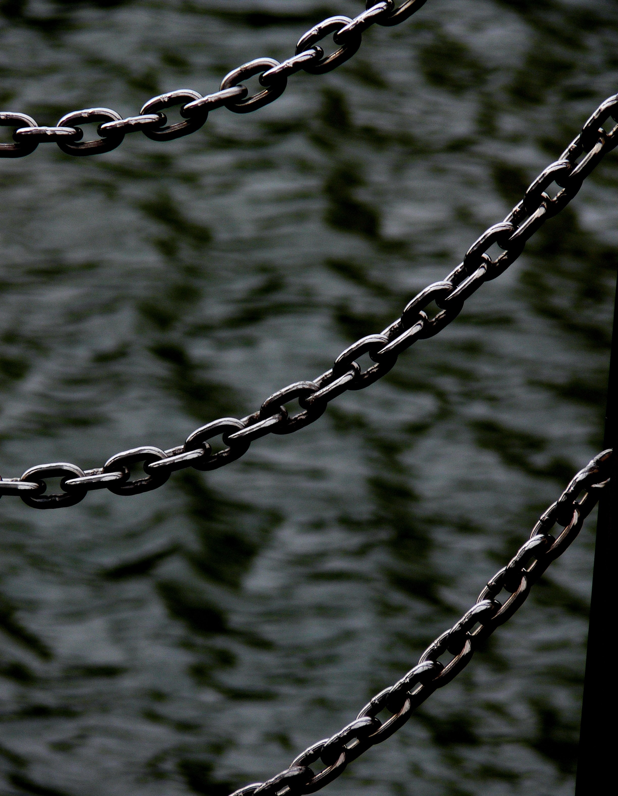 close-up, no people, strength, lake, security, outdoors, day, chain, boundary, protection, grey sea, connection, rope, 2K, texture of sea, safety, sea, Phone HD Wallpaper