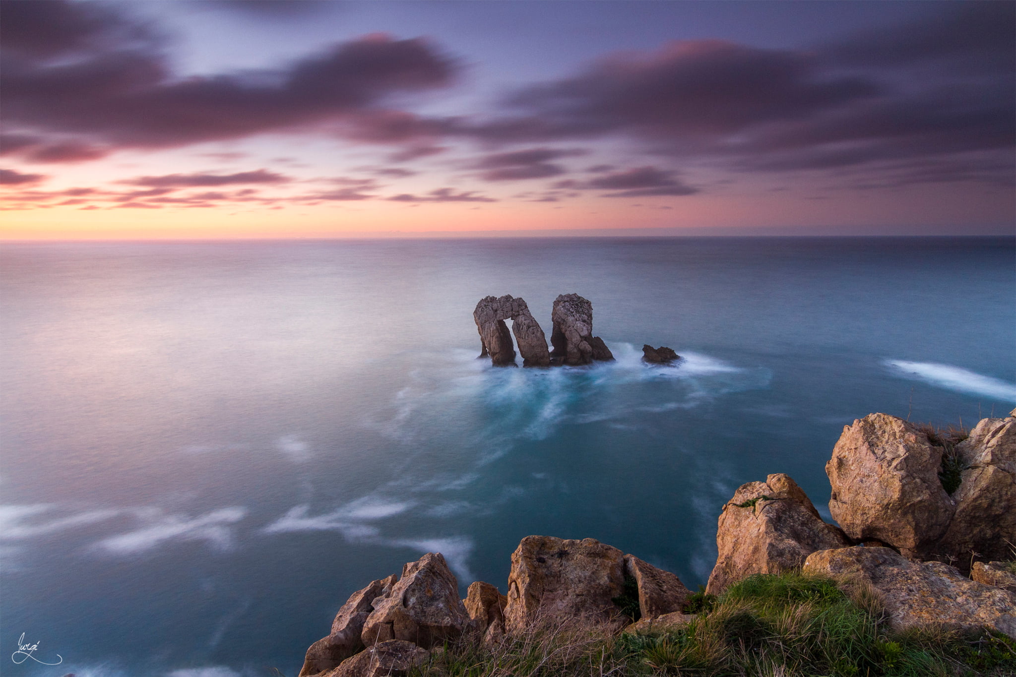 The Bay of Biscay, rocks, 1080P, excerpt, Spain, province, Cantabria, HD Wallpaper