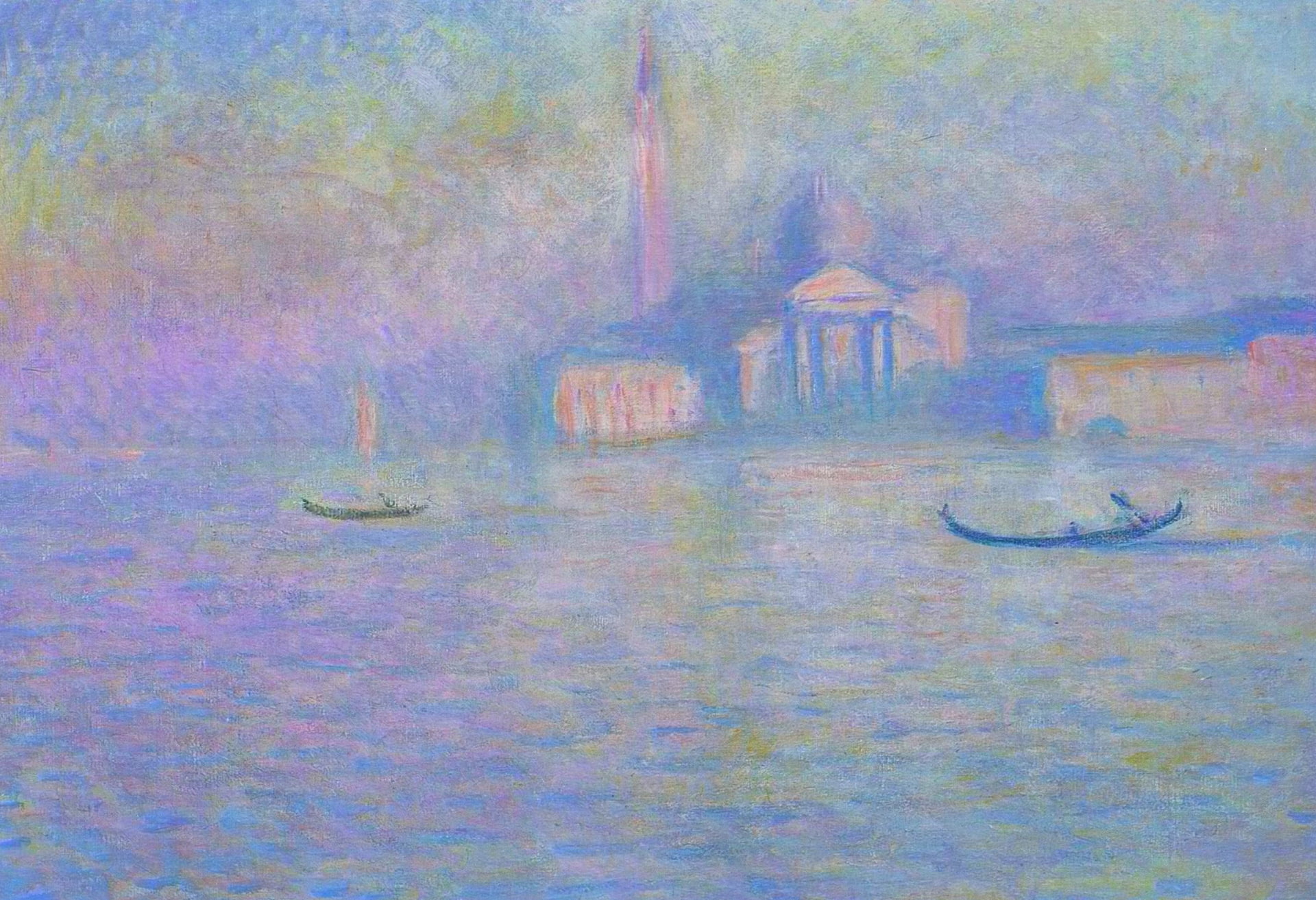 1080P, gondola, picture, landscape, Claude Monet, Venice, San Giorgio Maggiore, boat, HD Wallpaper