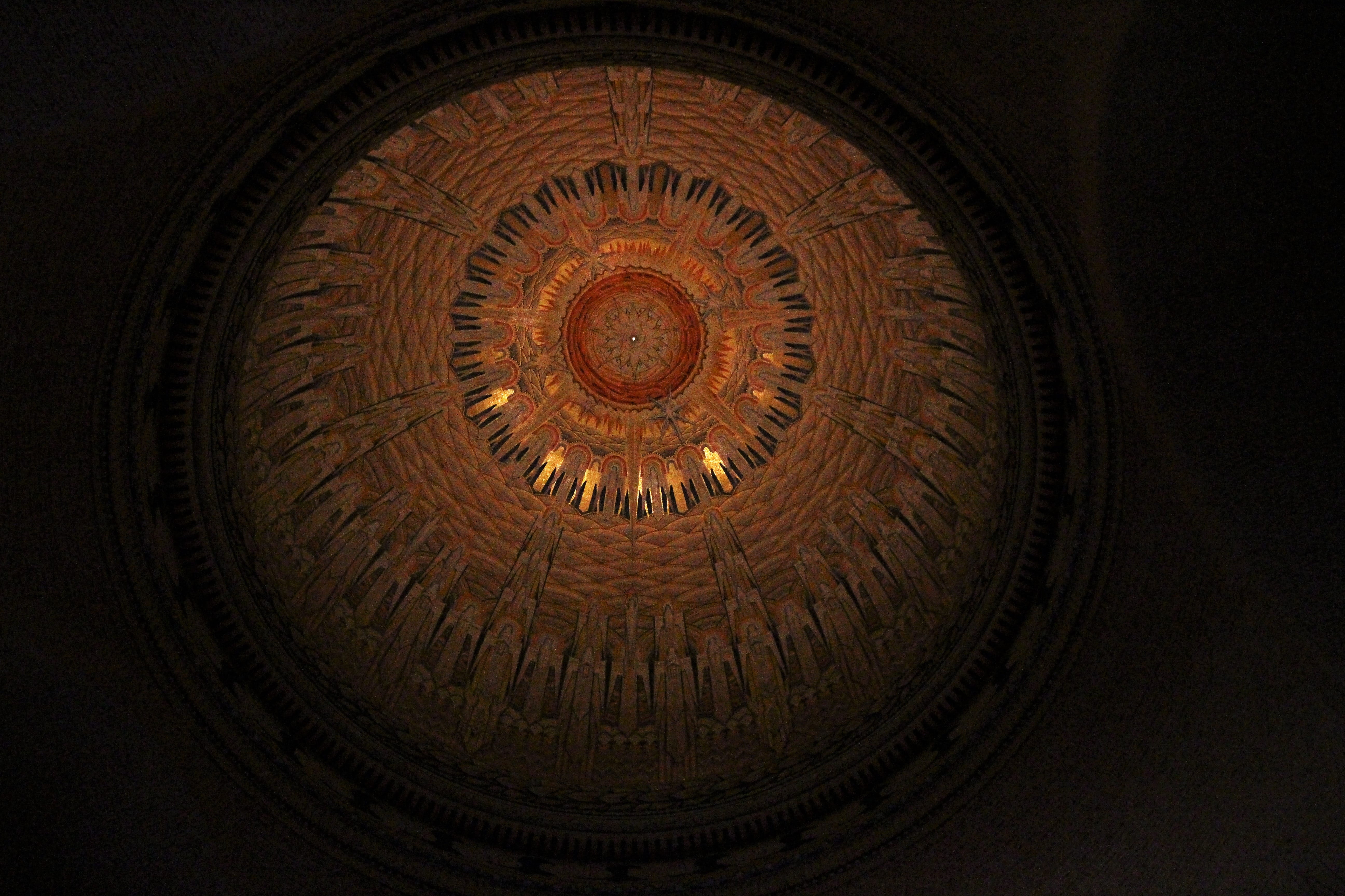 5K, built structure, shape, dome of the hall of memory, directly below, circle, interior glass ceiling, cupola, dome, indoors, studio shot, concentric, HD Wallpaper