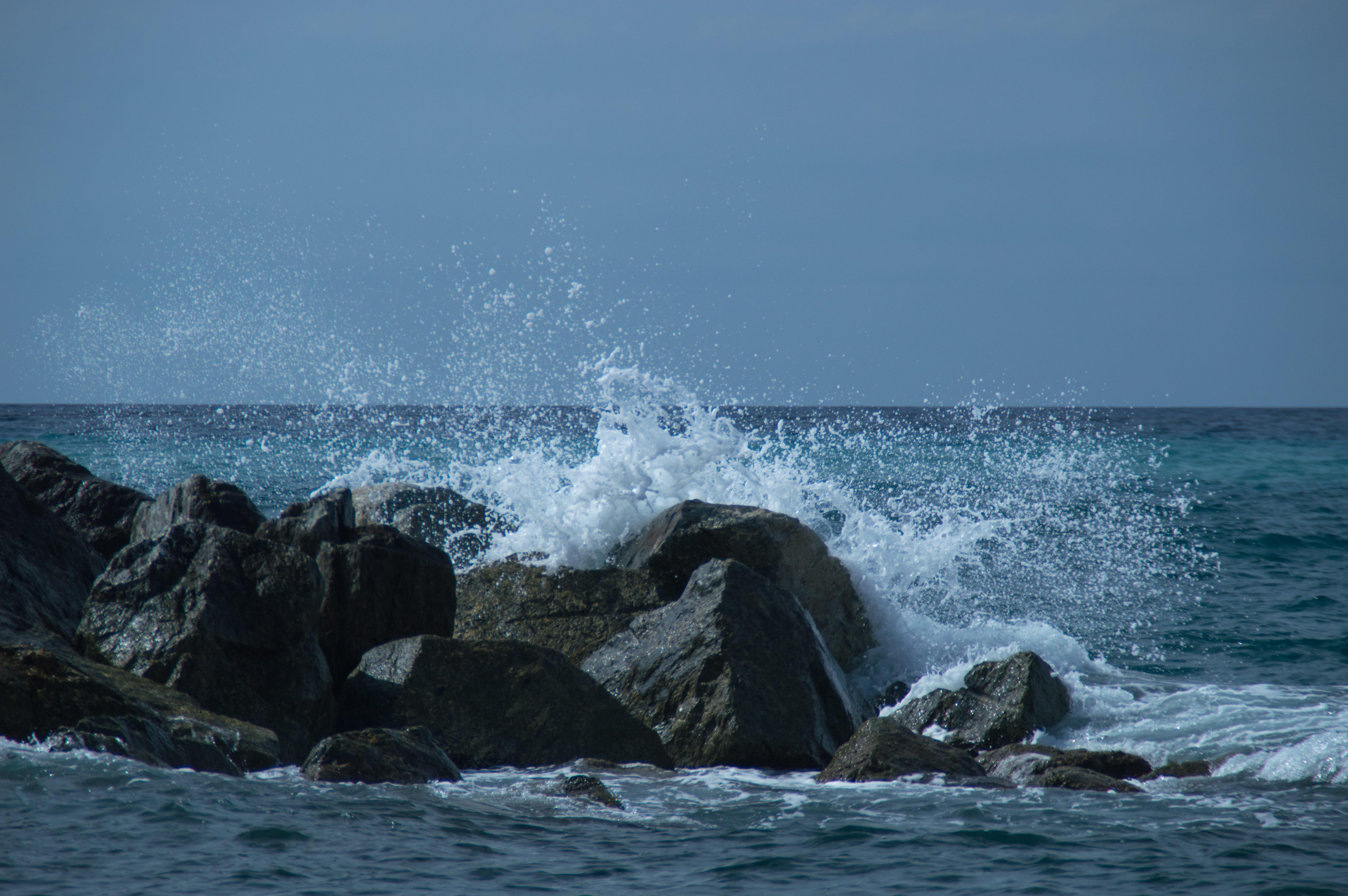 sea, outdoors, sicily, power in nature, horizon, motion, water, horizon over water, nature, beauty in nature, hitting, rock - object, scenics - nature, HD Wallpaper