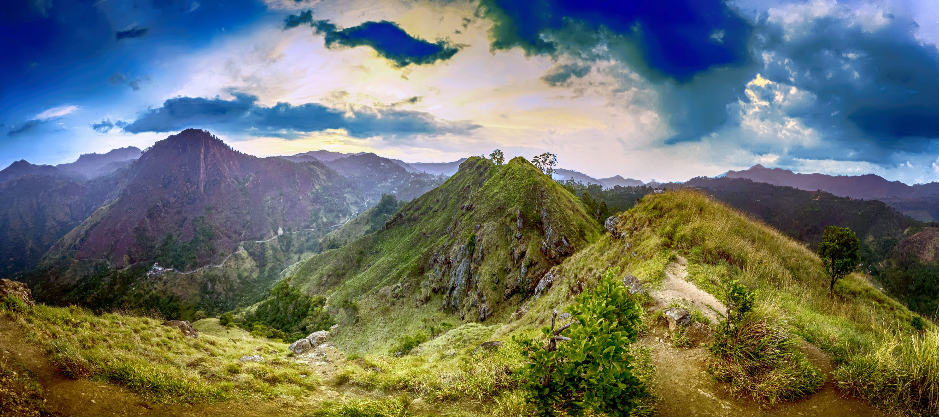 travel destinations, cloudscape, green, sunny, no People, valley, sky, scenics, cloud, travel, scenics - nature, green Color, tranquil scene, mountain, HD Wallpaper
