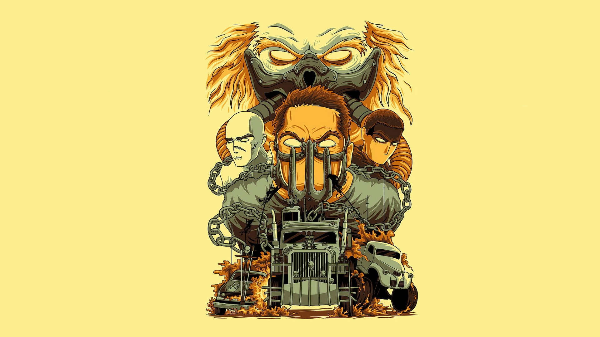 Mad Max, artwork, movies, Mad Max: Fury Road, 1080P, HD Wallpaper