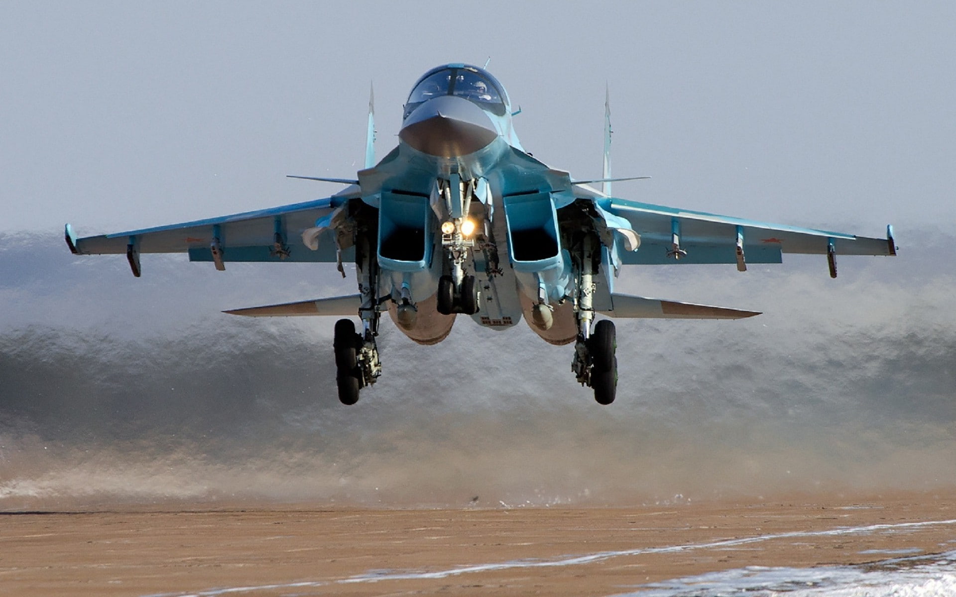 Sukhoi Su 34, day, stealth, airplane, mode of transportation, sky, aircraft, war, motion, nature, air vehicle, government, flying, transportation, single object, HD Wallpaper