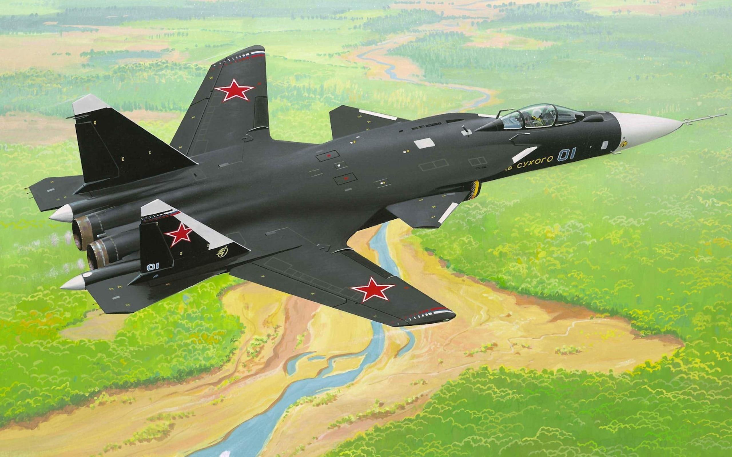 desktop, hd, fighter, air, jet, 2K, berkut, russian, su, force, HD Wallpaper