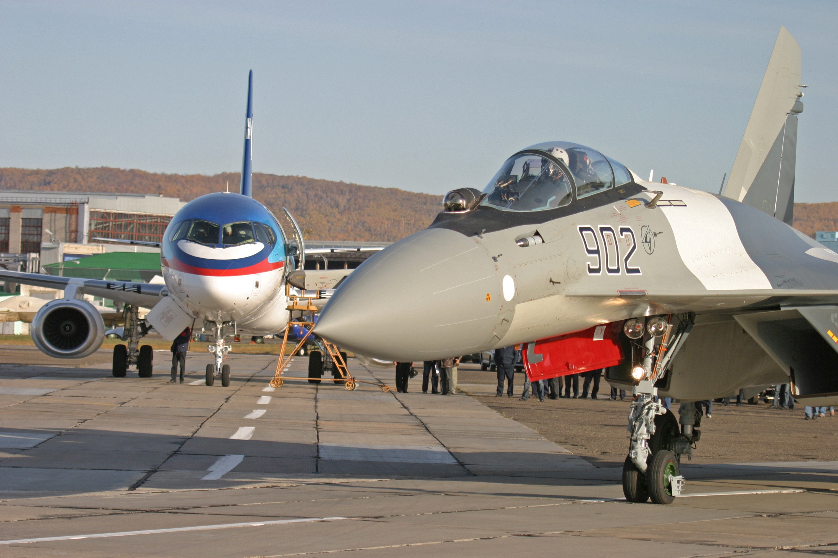 russia, sukhoi, su 35, military, fighter, 2K, su35, russian, jet, HD Wallpaper