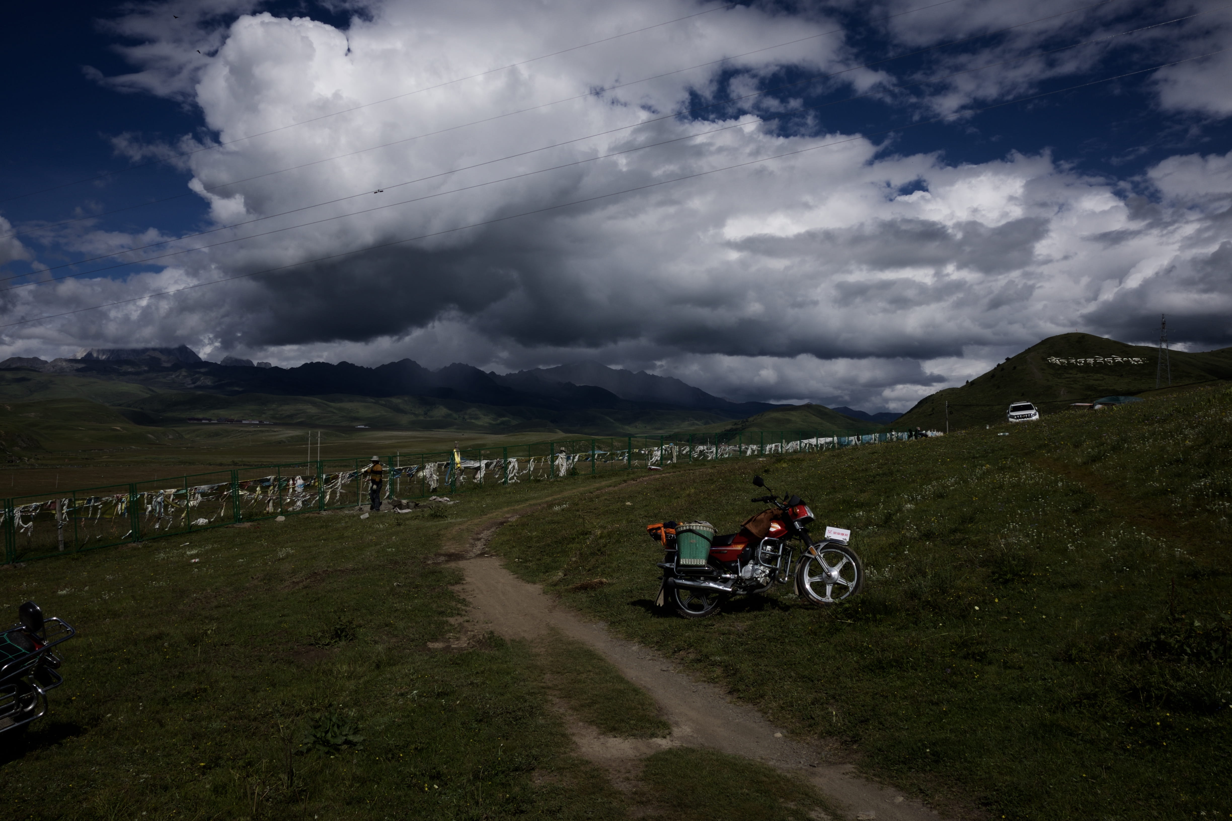 scenics - nature, land vehicle, motorcycle, tibet, garze, non-urban scene, land, nature, china, mountain range, real people, outdoors, road, landscape, HD Wallpaper