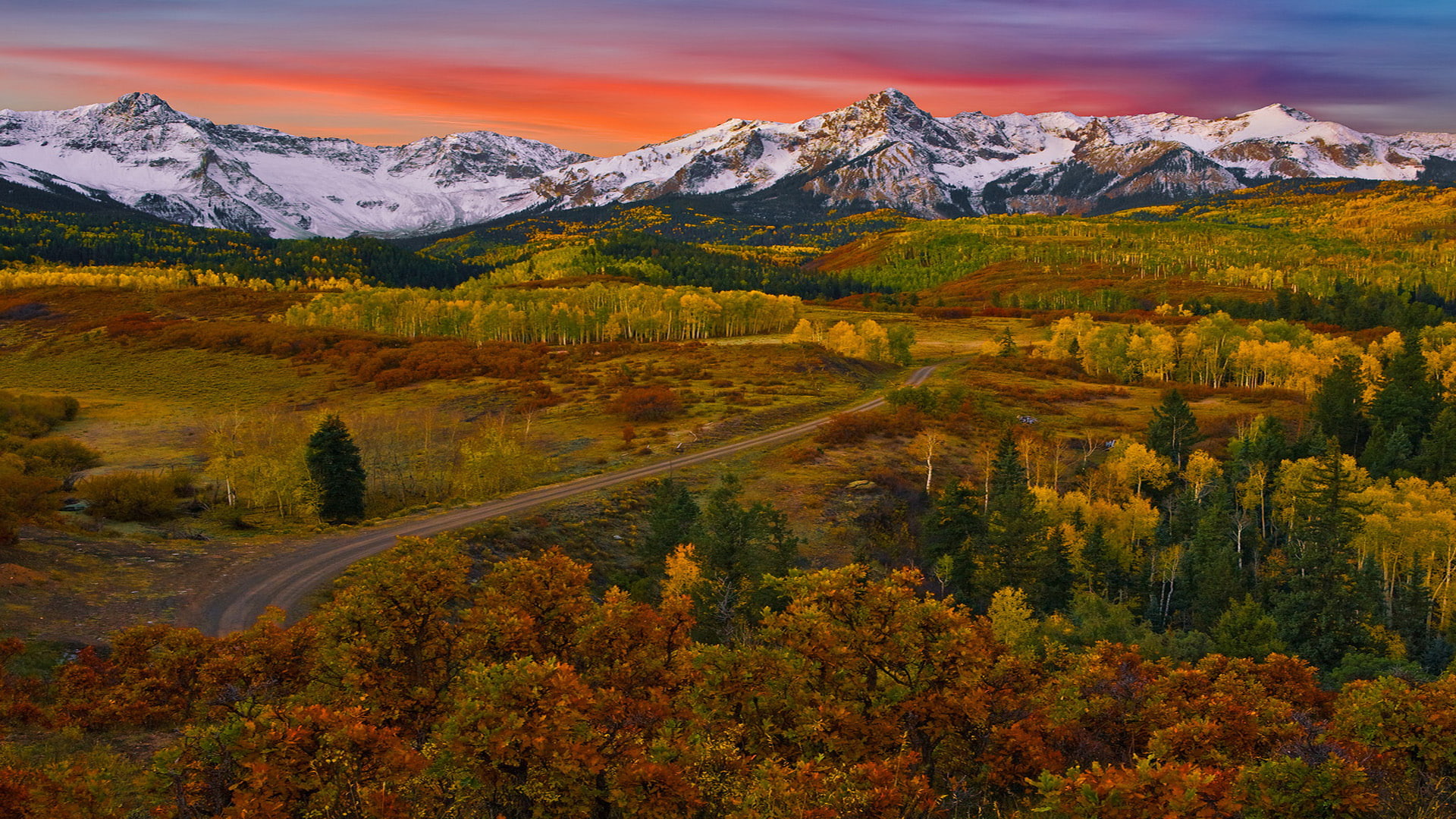 1080P, range, sunrise, sneffels, HD Wallpaper