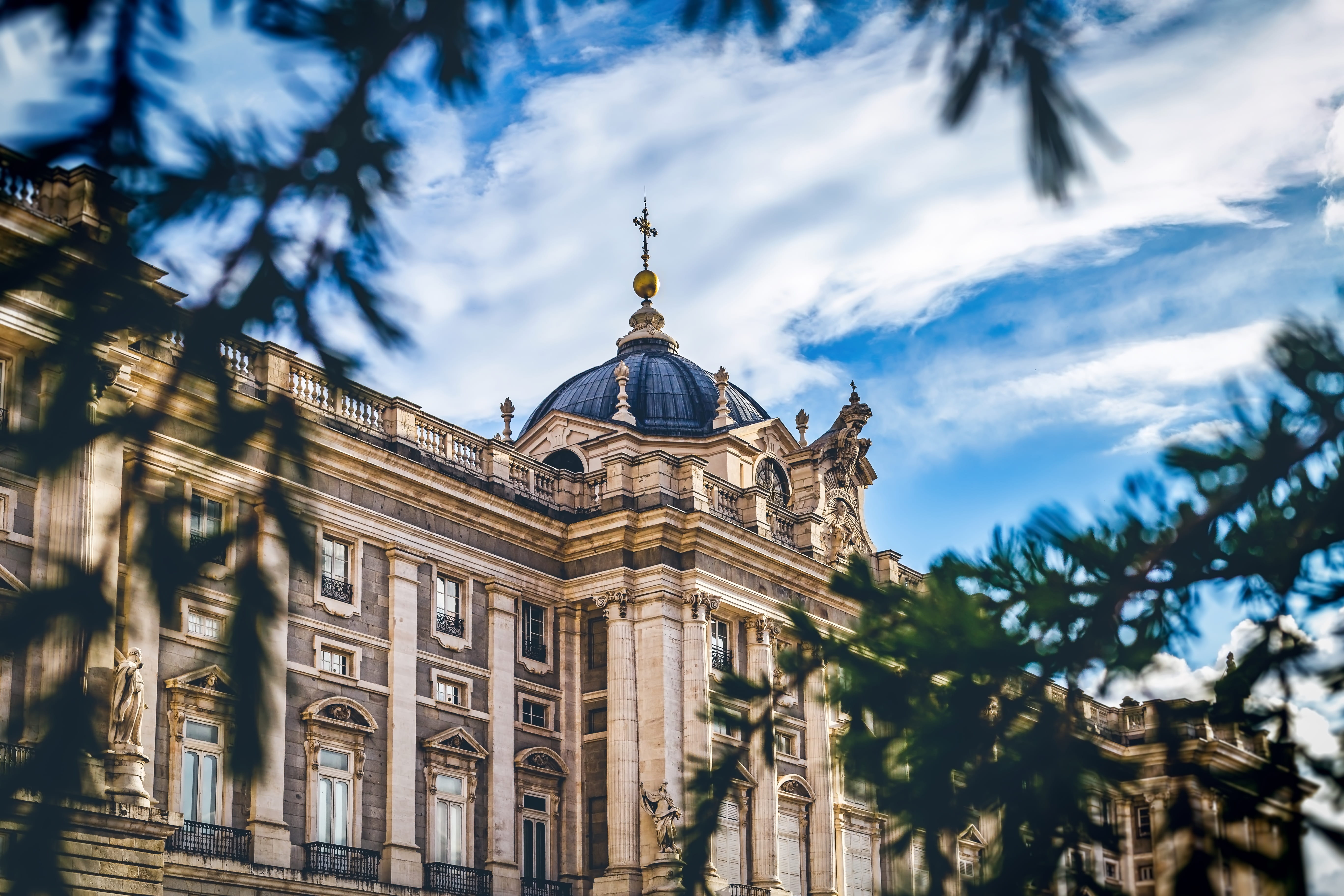 king, day, spain, art and craft, travel destinations, spanish, place of worship, architecture, no people, sky, royal palace, palace, residence, belief, HD Wallpaper