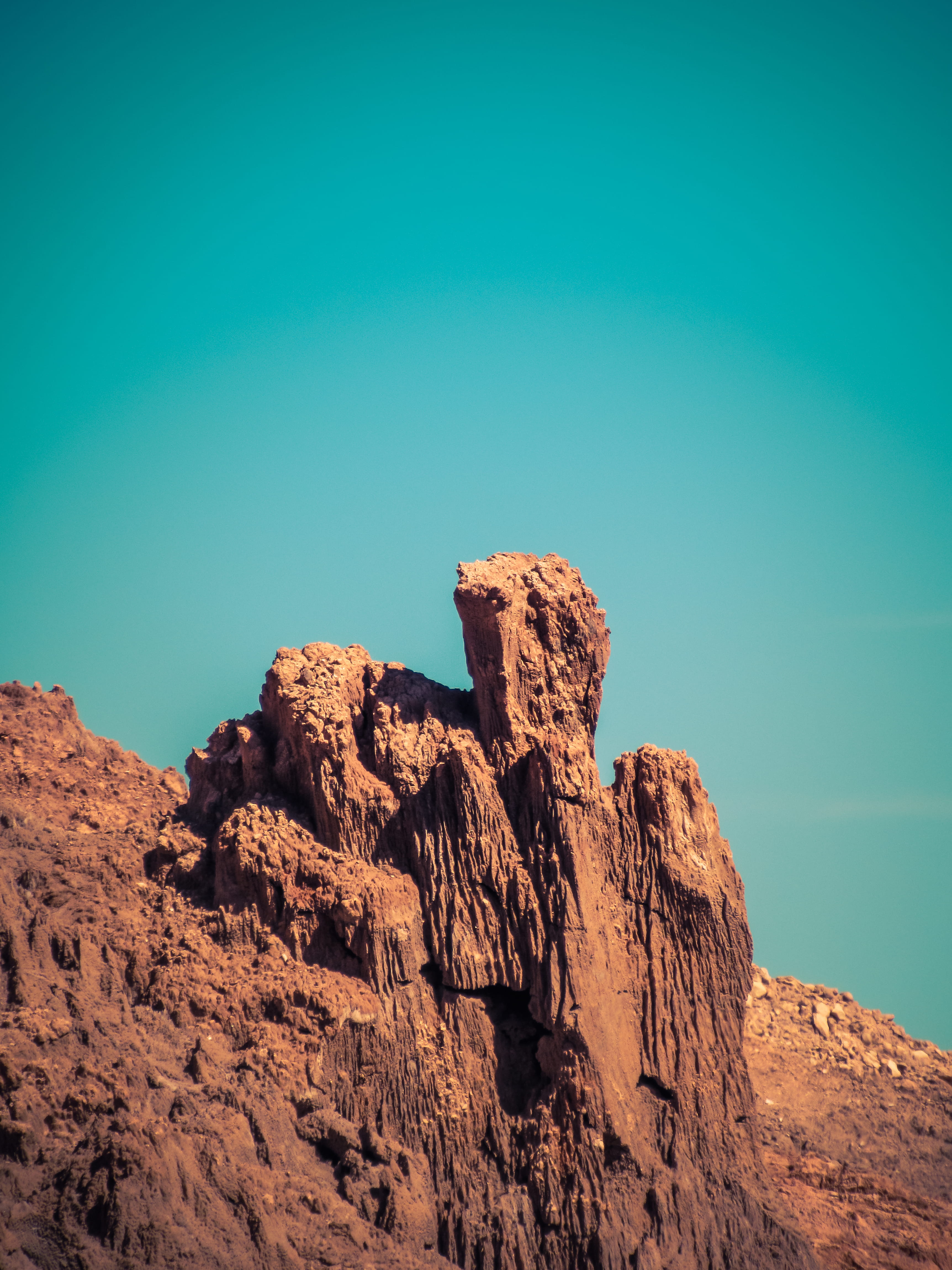 no people, copy space, tranquil scene, geology, arid climate, rock formation, sky, sandstone, desert, tranquility, mesa, physical geography, solid, low angle view, Phone HD Wallpaper