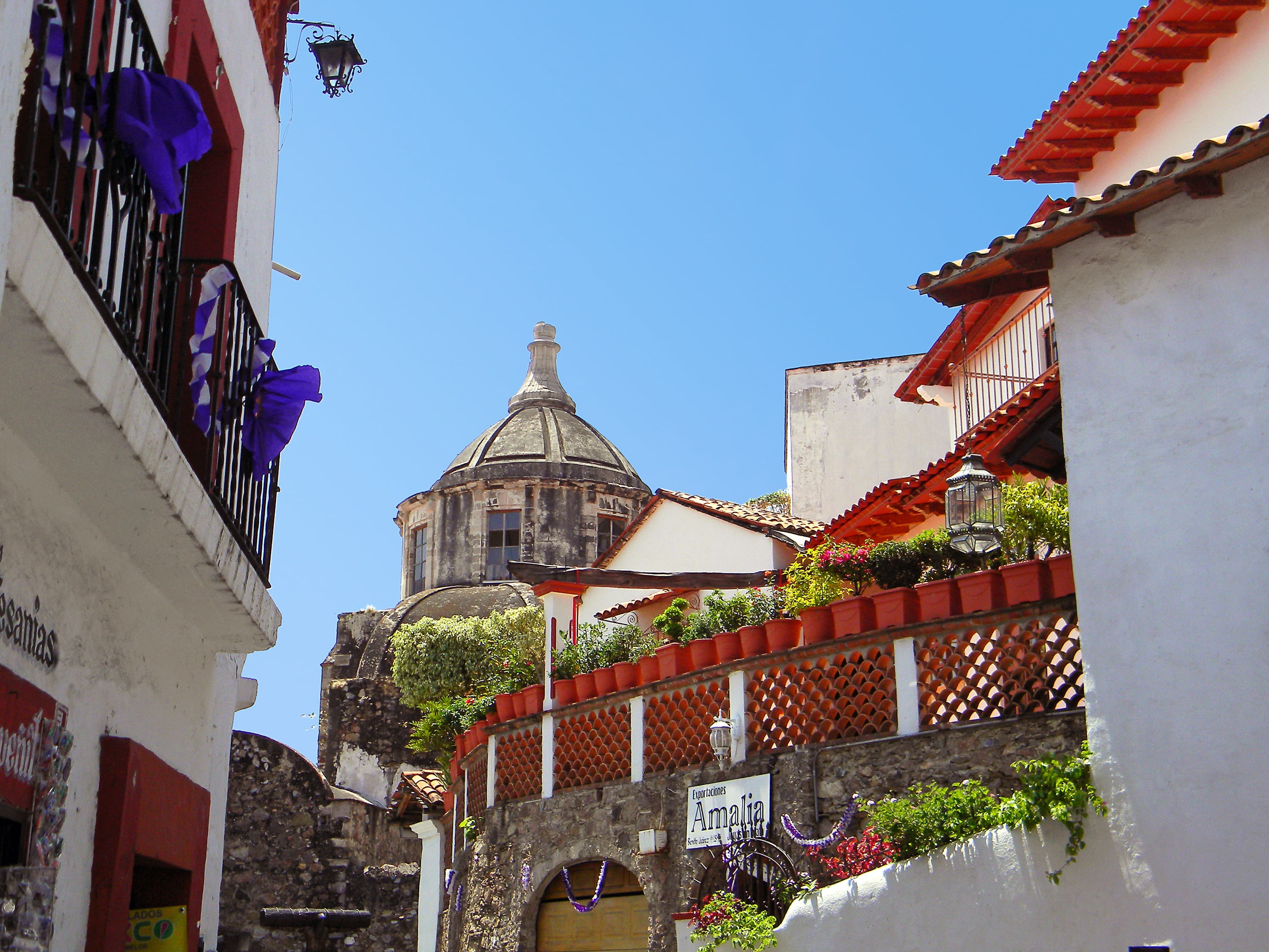 destination, taxco, village, no people, view, tourism, place of worship, building exterior, history, nature, residential district, mexico, architecture, HD Wallpaper