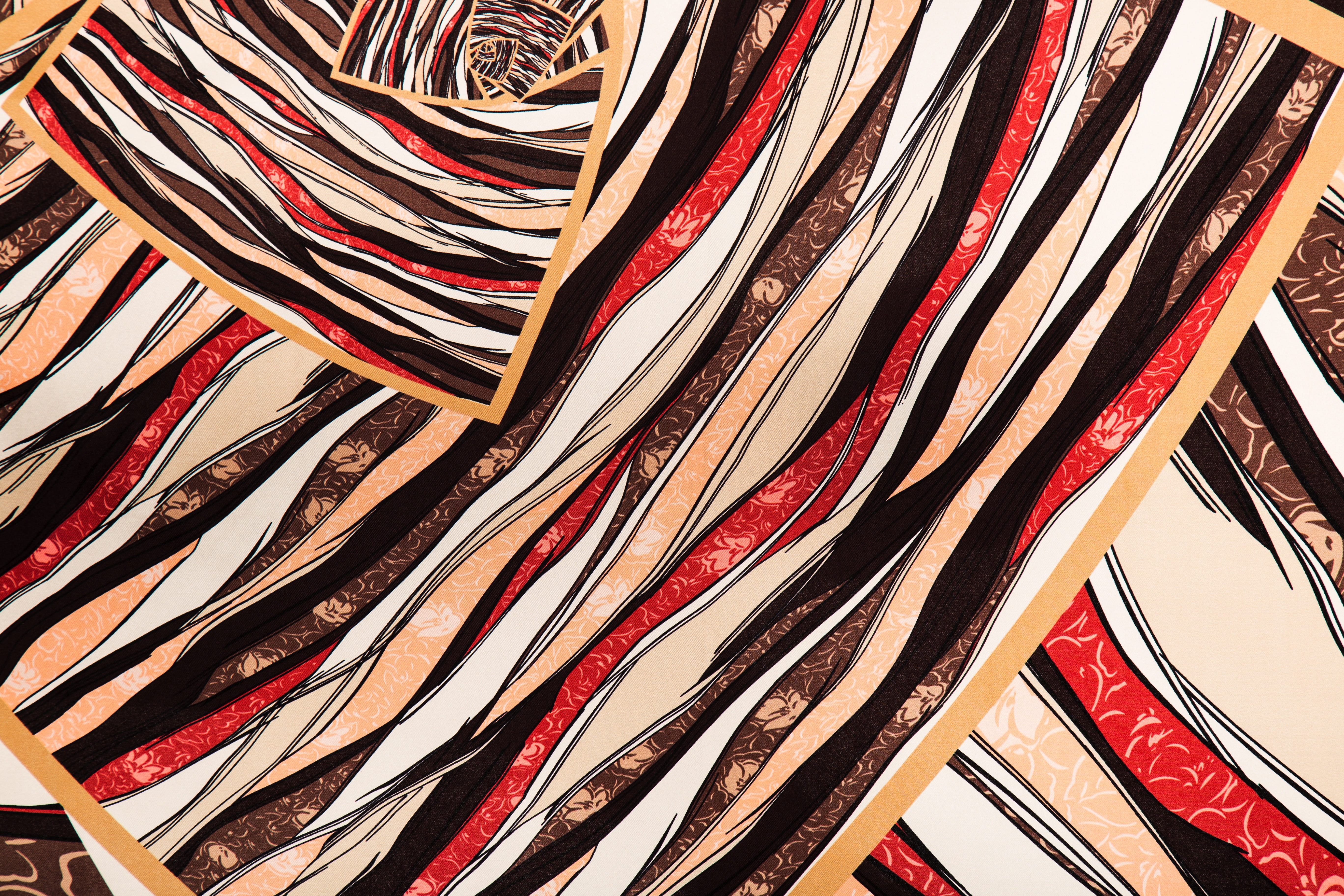 clothing, 5K, still life, design, texture, vivid color, indoors, variation, macro, full frame, brown, fashion, abstract, painting, fabric, multi colored, HD Wallpaper