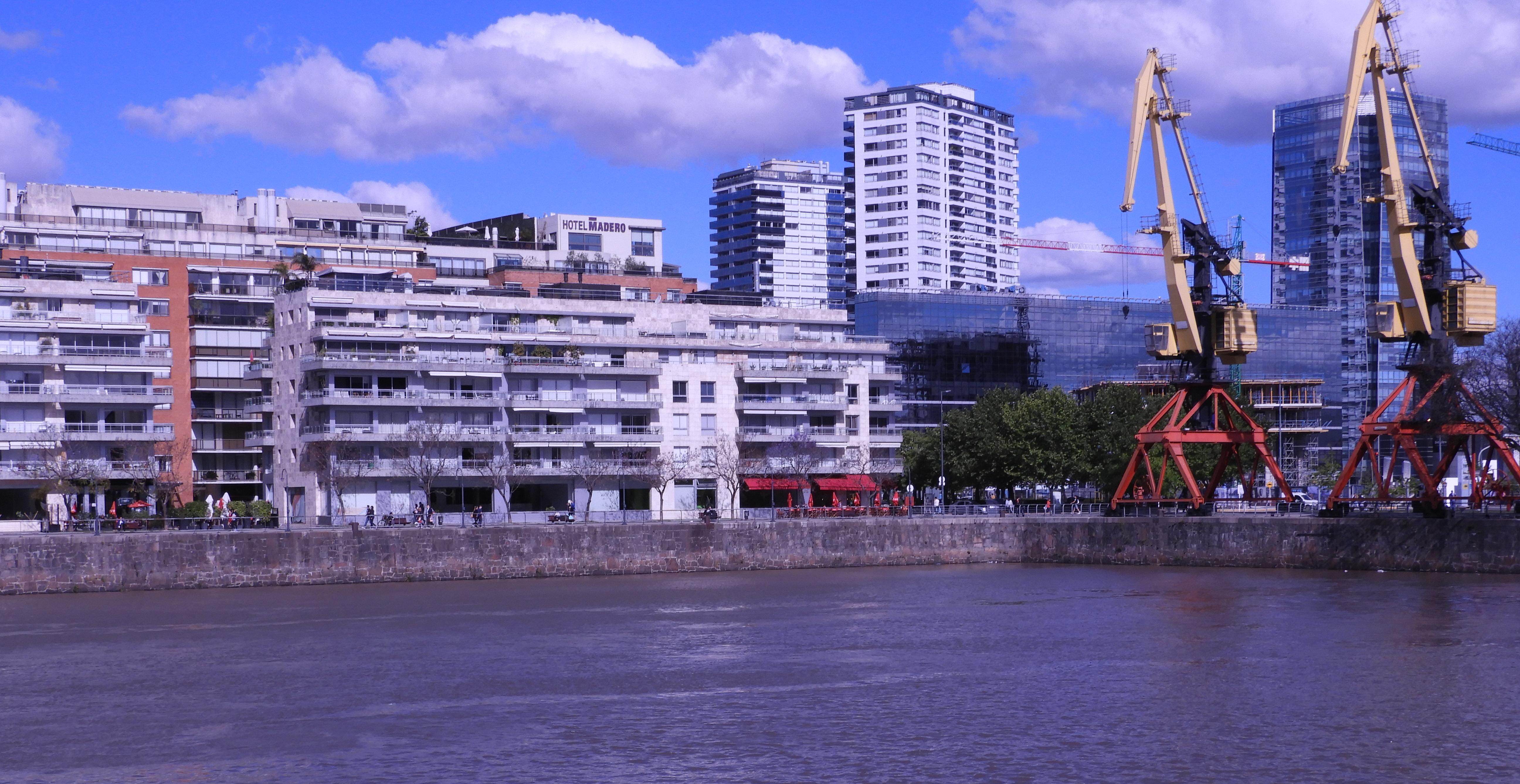 development, building exterior, river, no people, outdoors, water, nature, crane - construction machinery, city landscape, 5K, office building exterior, HD Wallpaper