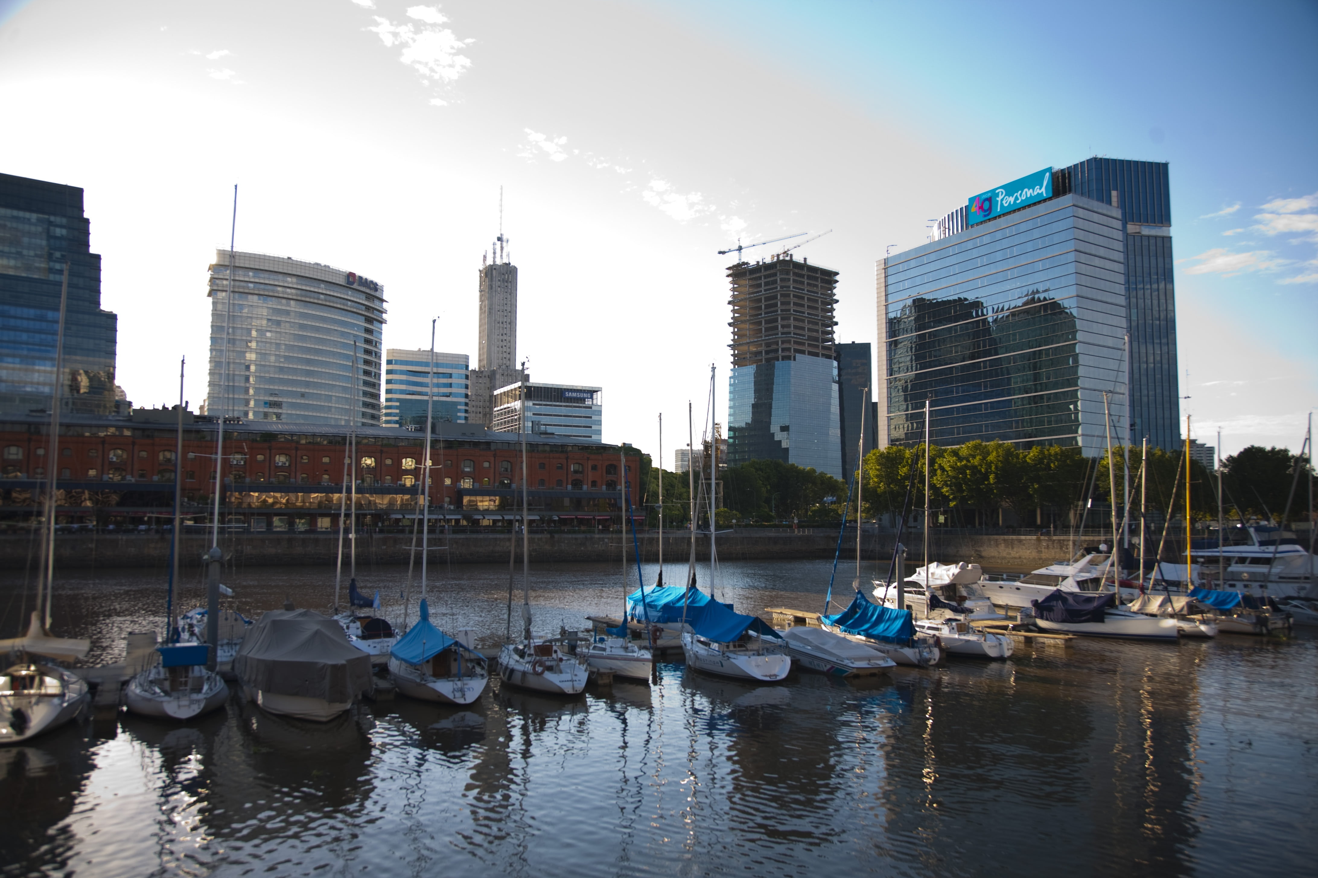 yacht, built structure, argentina, nautical vessel, marina, building, architecture, puerto madero, sky, harbor, sailboat, water, mode of transportation, HD Wallpaper