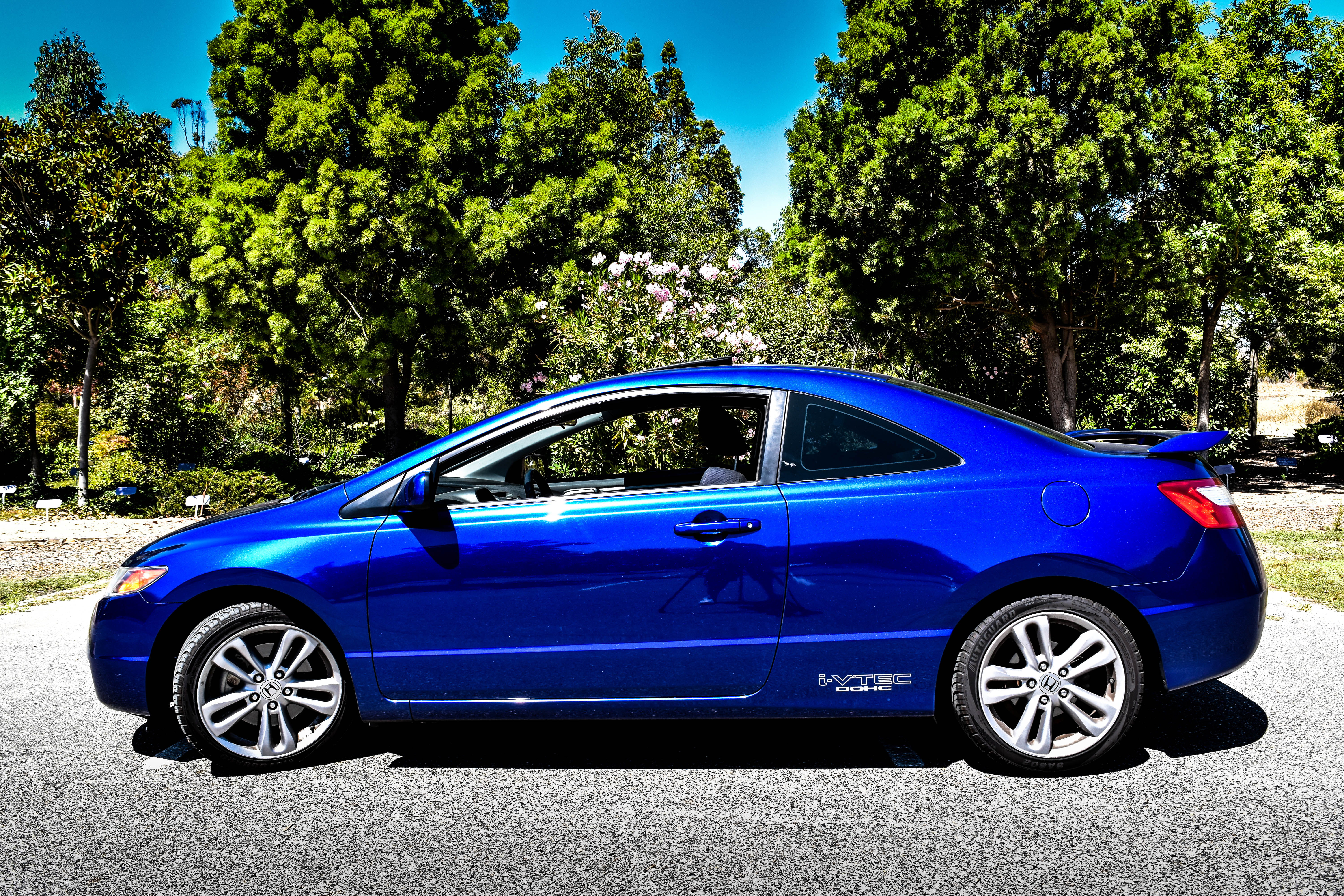 nature, honda civic, blue, my ride, nikon, honda, retro styled, no people, street, road, san jose, shadow, united states, california, plant, mode of transportation, HD Wallpaper