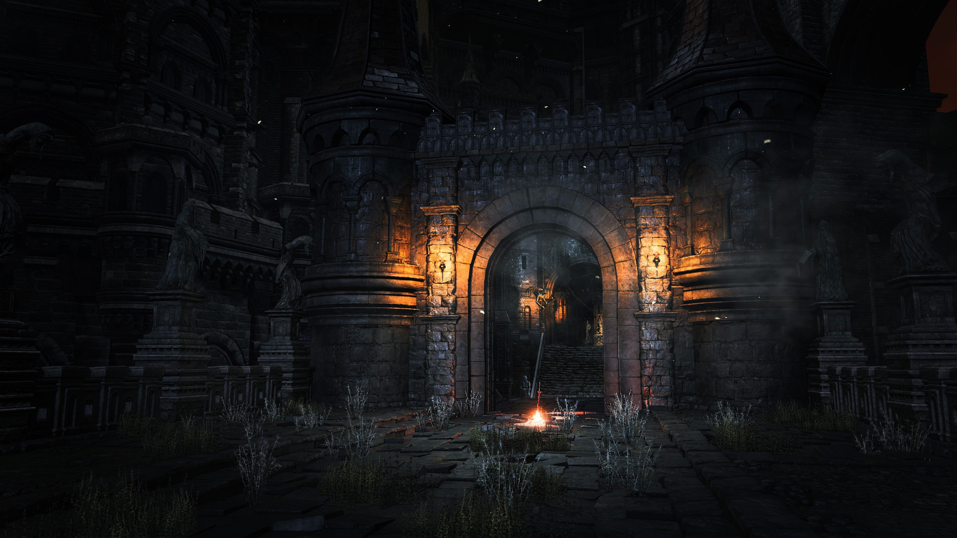 4K, Fachadas, abstracto, Dark, Puerta, HD Wallpaper