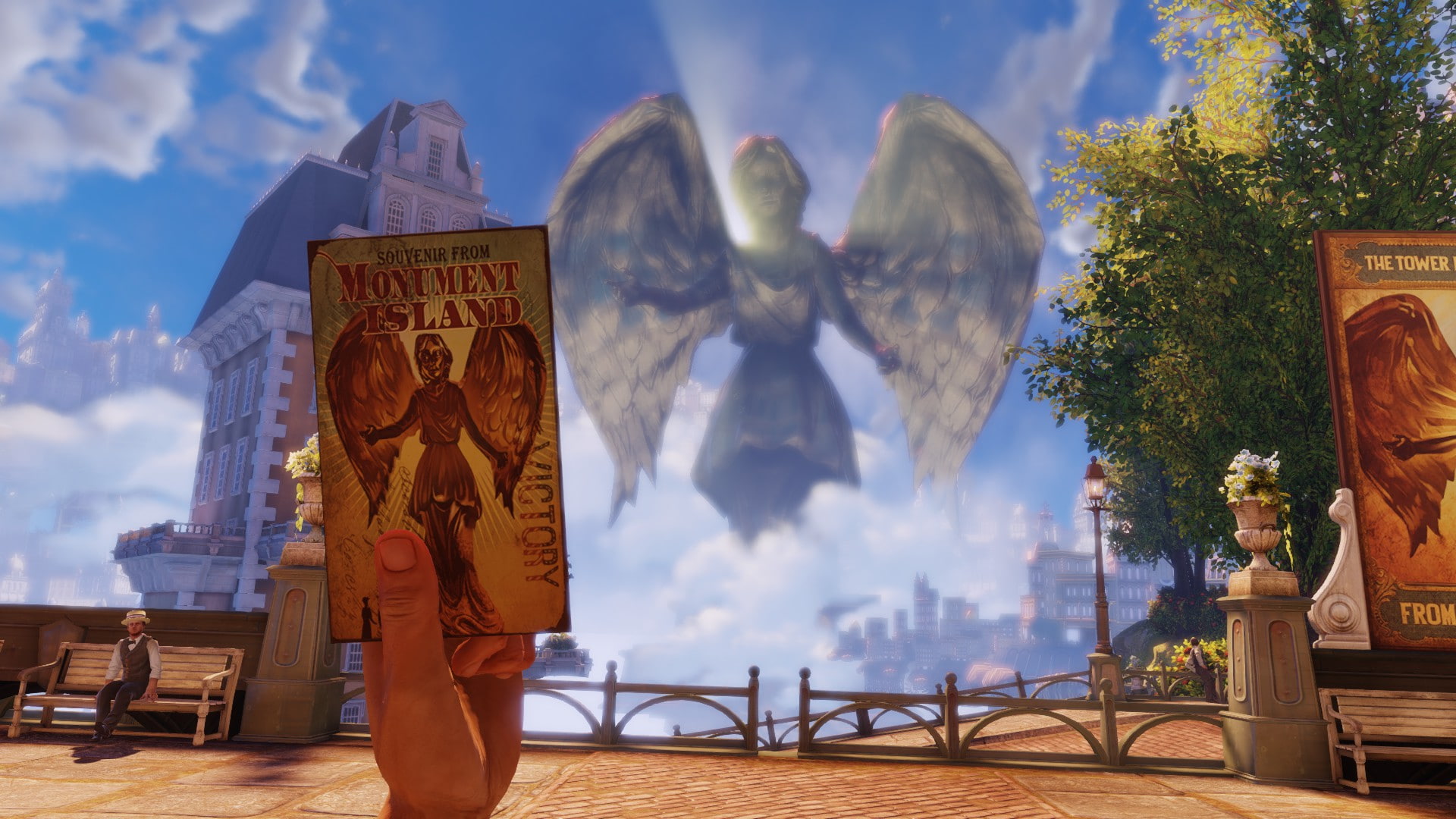angel, 1080P, monument, infinite, statue, bioshock, hd, video games, HD Wallpaper