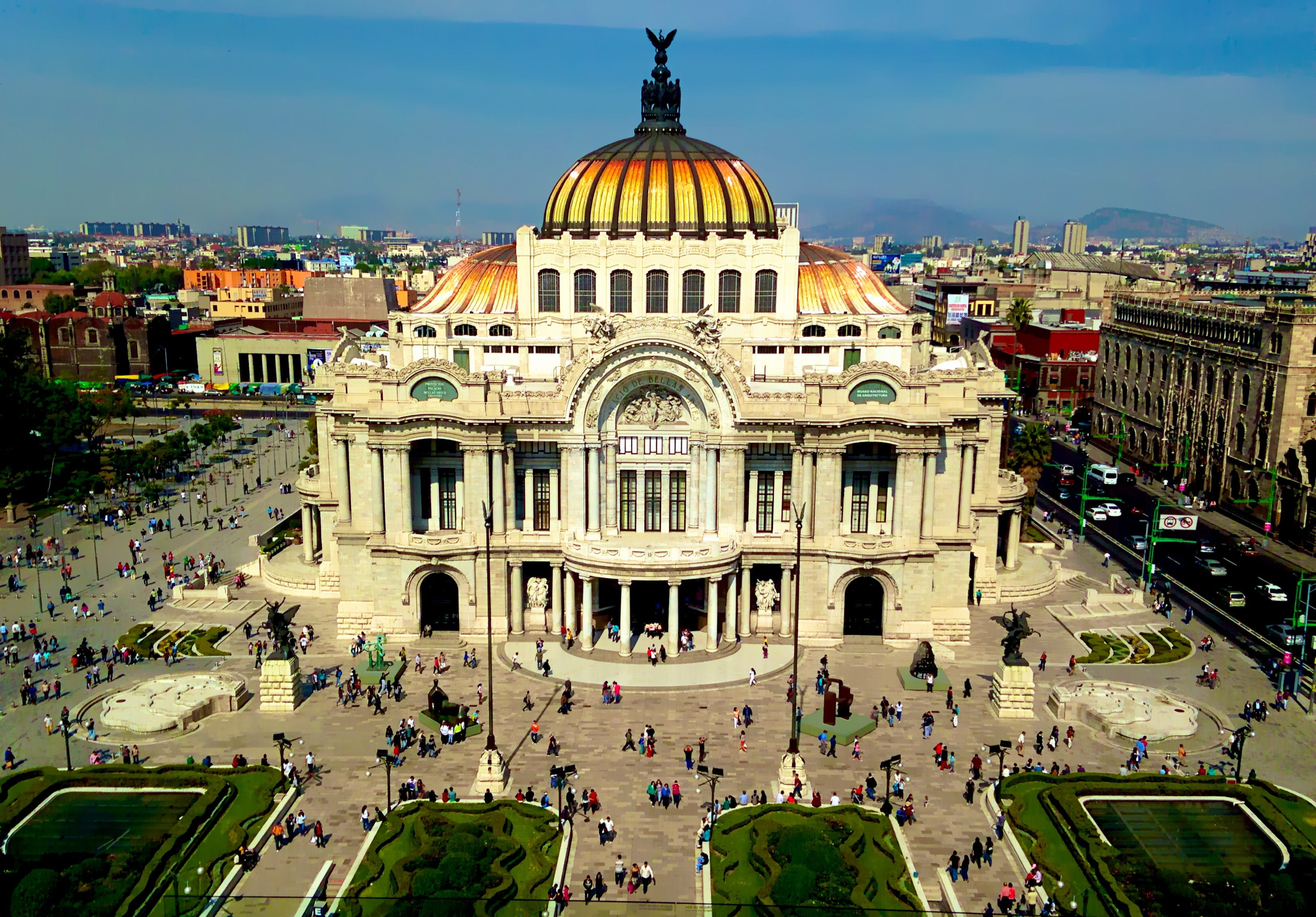 fine arts, crowd, nature, tourist, view, built structure, concrete, travel destinations, city life, history, landscape, tourist attraction, architecture, HD Wallpaper