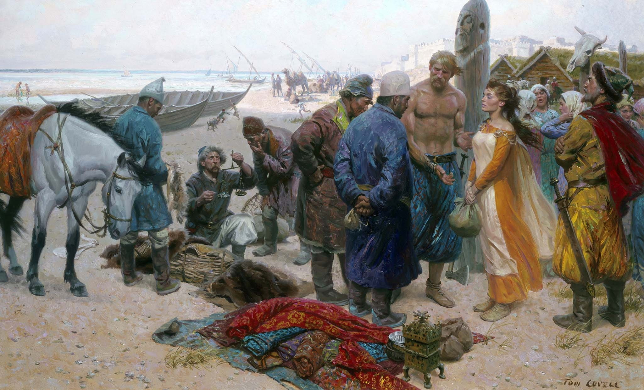 pintura, prisionera, vikingos, arte, 1080P, HD Wallpaper