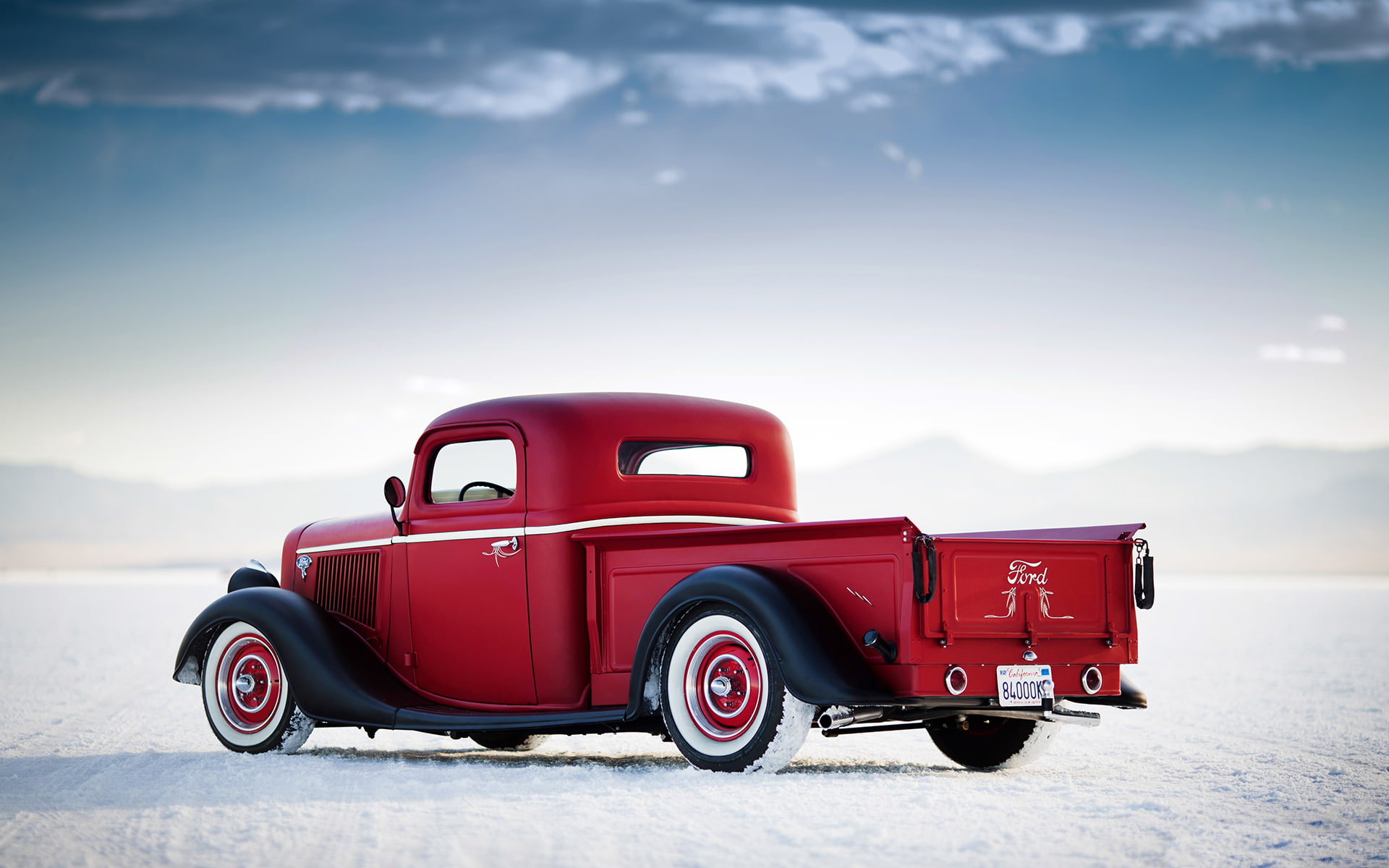 car, truck, retro, Bonneville Salt Flats, pickup, 1080P, Ford, auto, HD Wallpaper