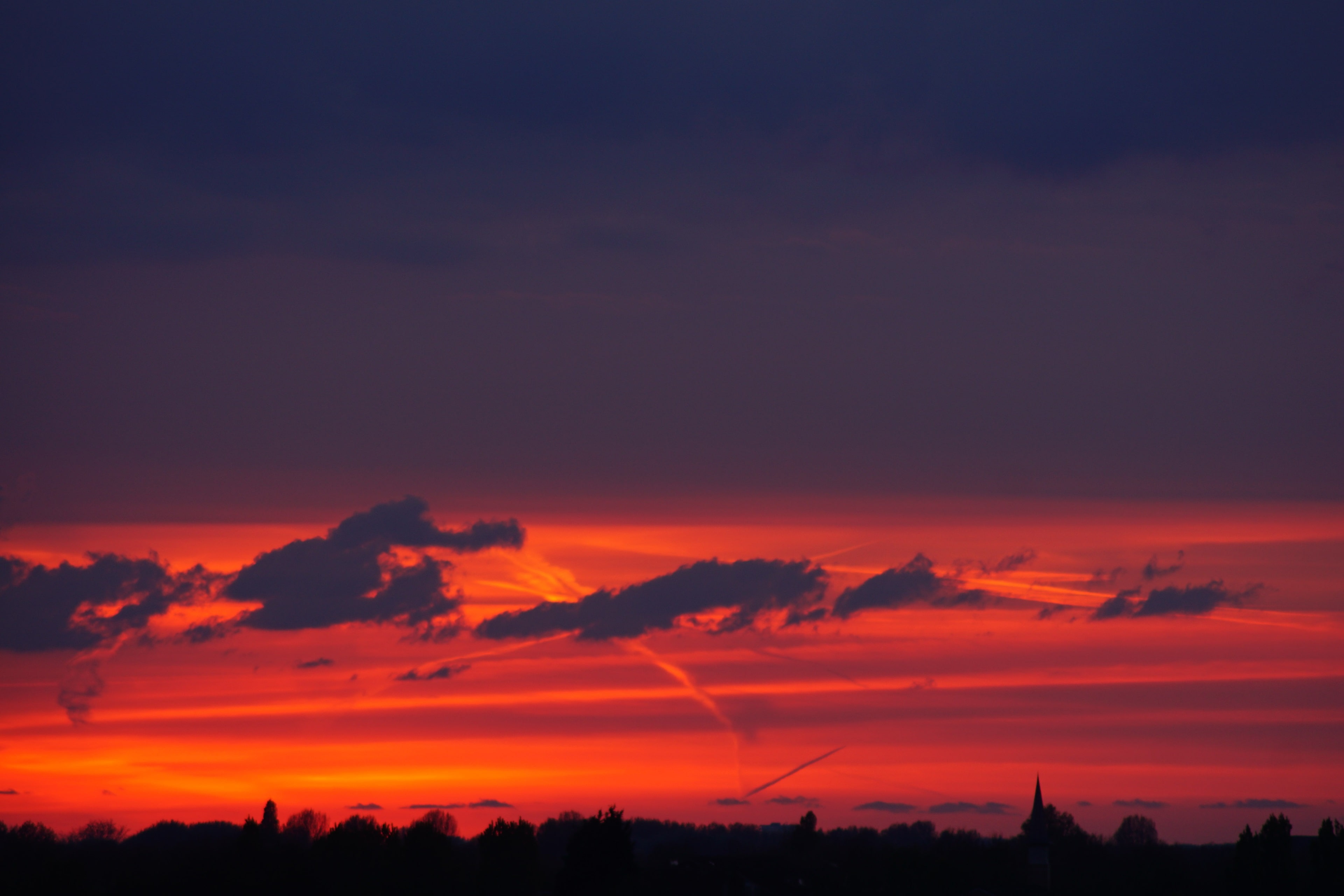 cloudscape, sky, romantic sky, tranquility, vibrant color, tranquil scene, nature, landscape, dusk, outdoors, dark, sunset 4k downloading  for pc, beauty in nature, HD Wallpaper