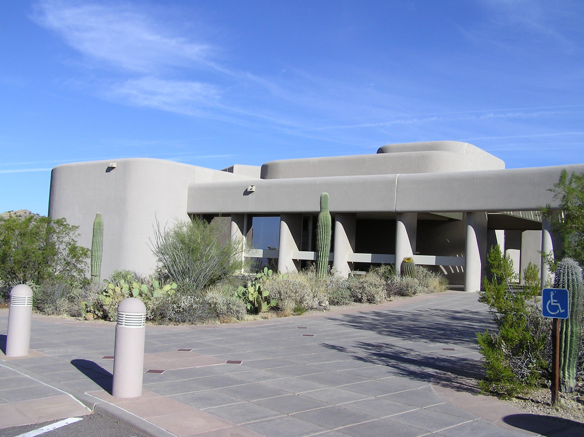 outdoors, building Exterior, Saguaro National Park, day, United States, visitors center, sunlight, national, s, blue, park, shadow, sky, footpath, industry, HD Wallpaper