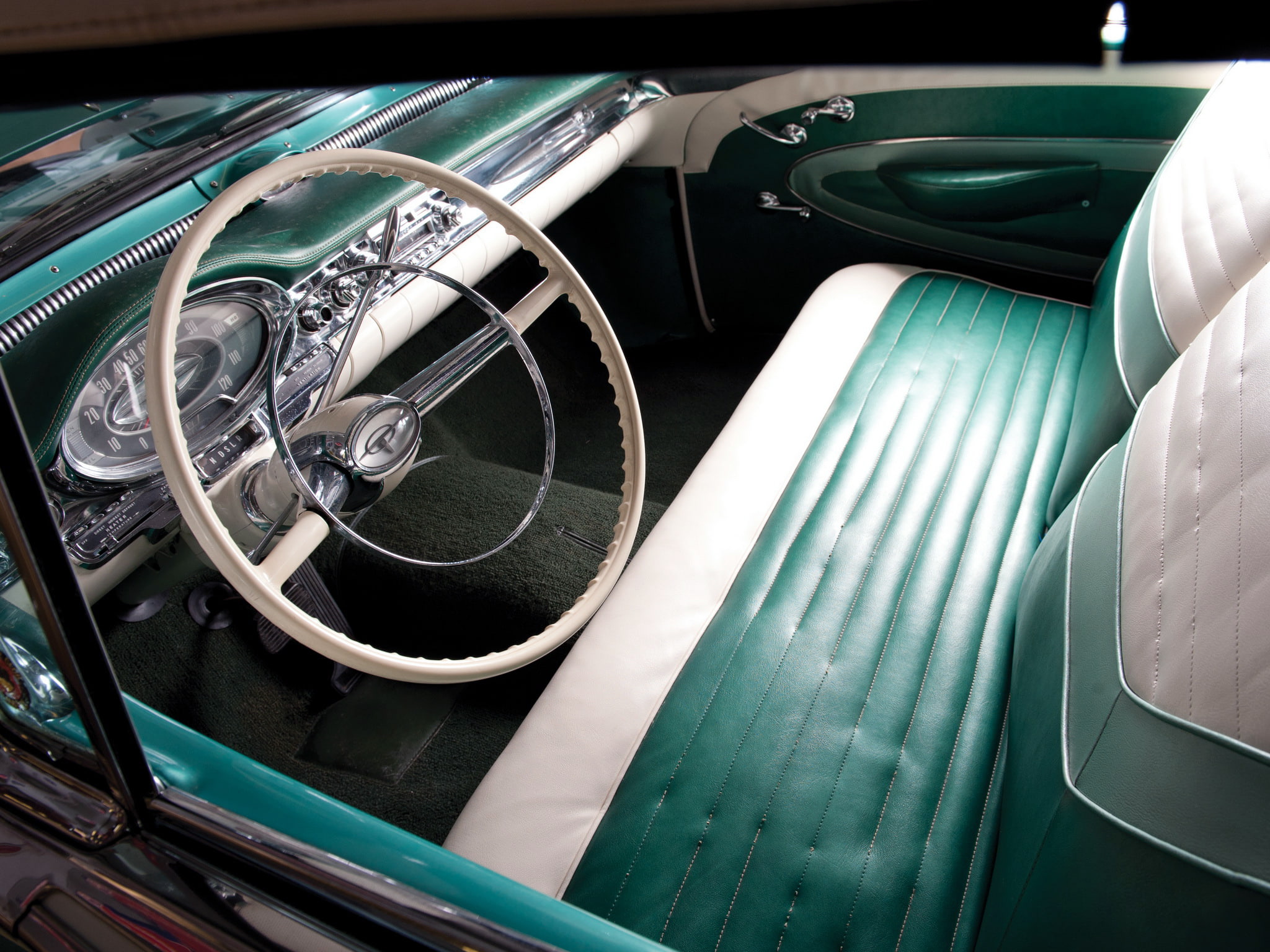 interior, 8 8, j 2, 1957, retro, oldsmobile, super, convertible, 1080P, HD Wallpaper