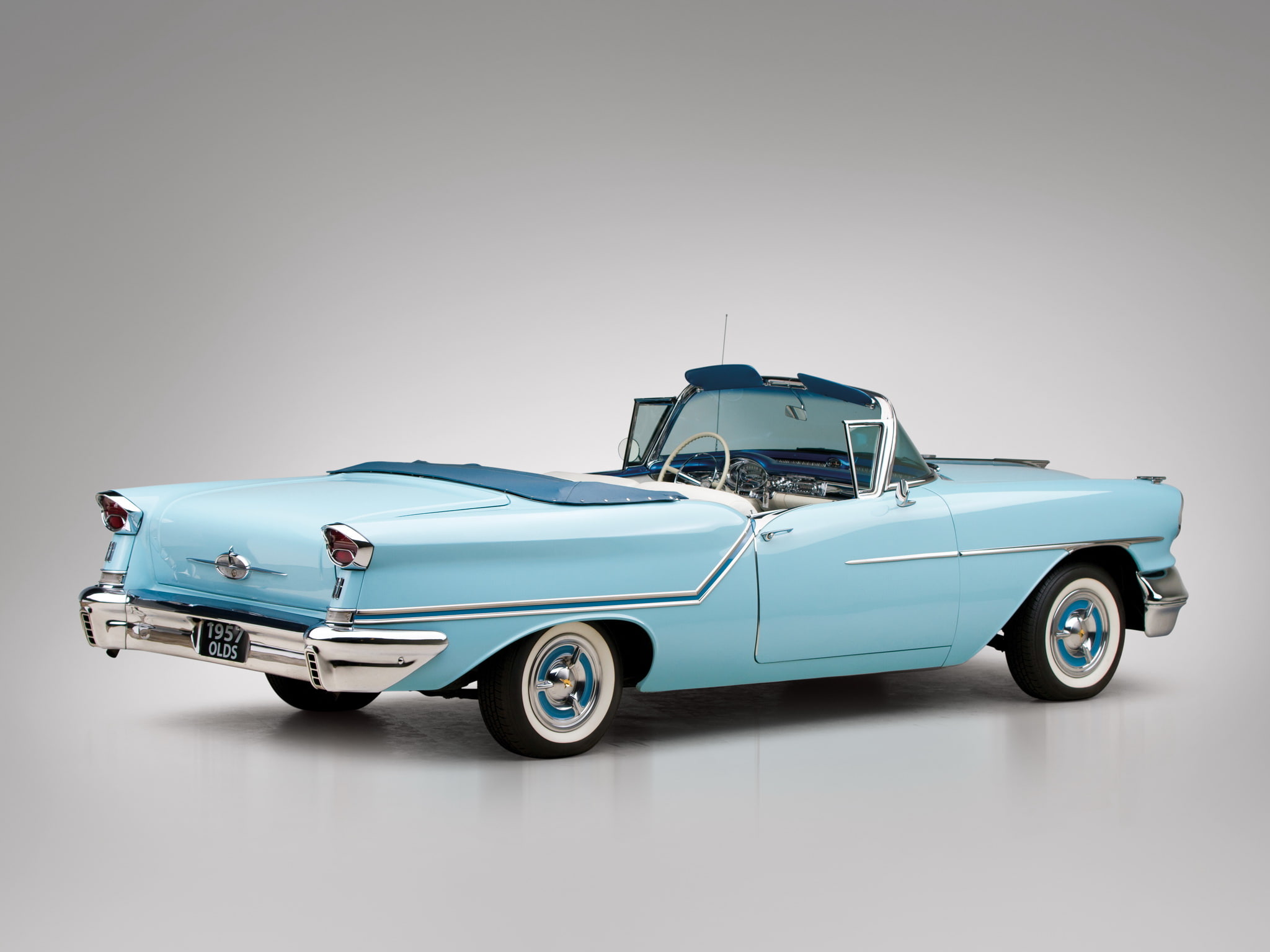 8 8, retro, rocket, golden, 1957, 1080P, convertible, j 2, oldsmobile, HD Wallpaper
