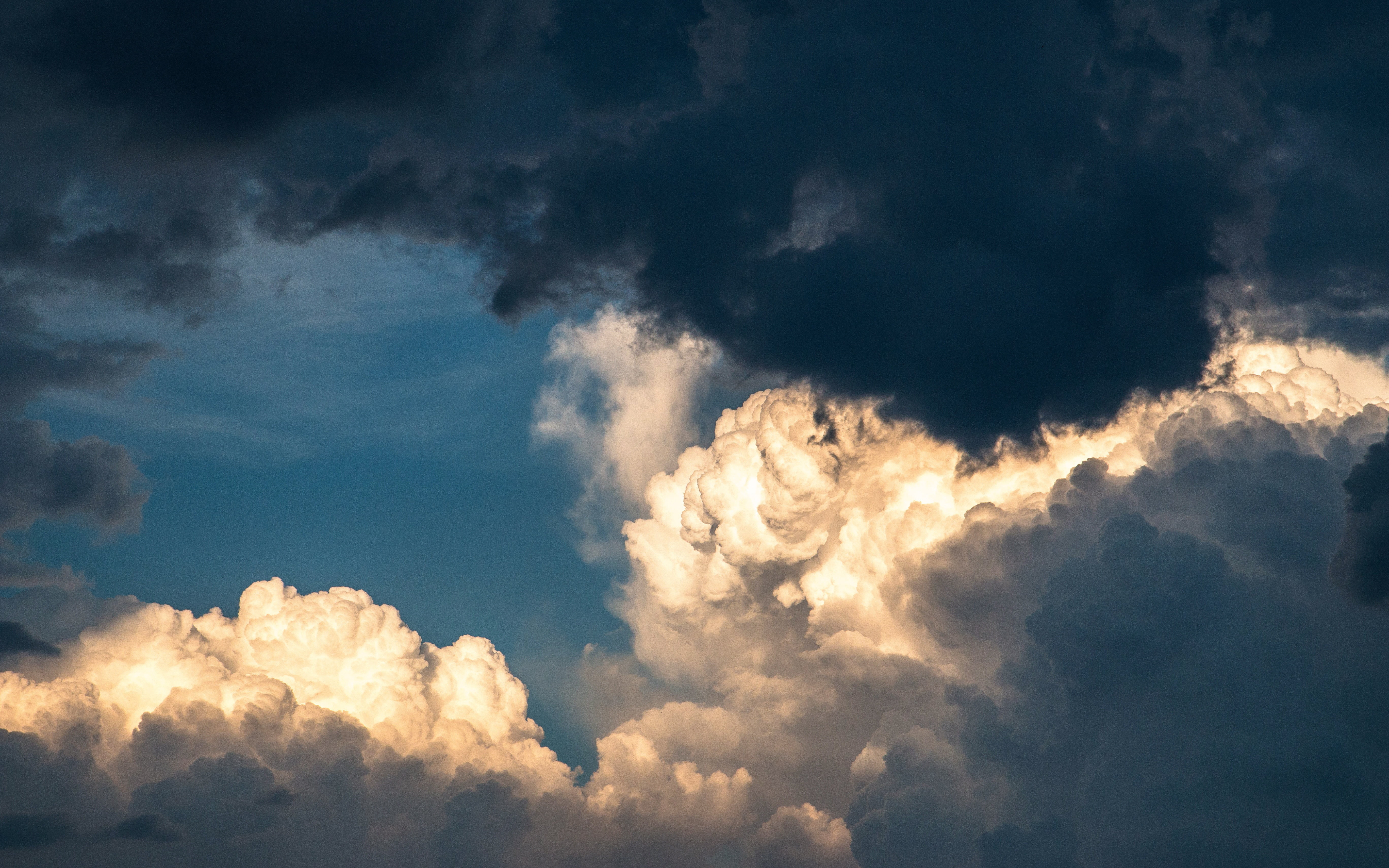 the clouds, blue, outdoors, 5K, beauty in nature, meteorology, dramatic sky, blue sky, atmosphere, cumulonimbus, sky only, cloudscape, overcast, nature, HD Wallpaper