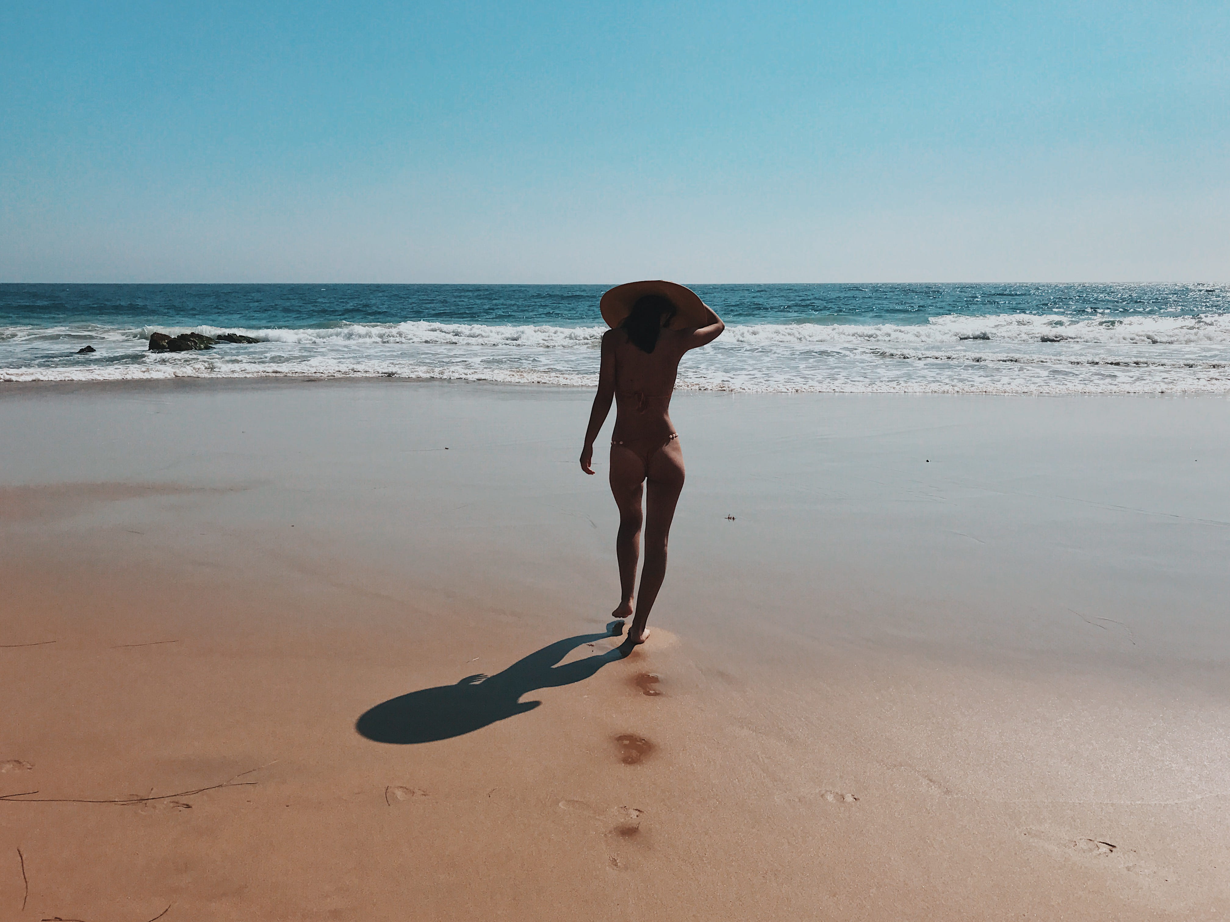 outdoors, crystal cove state park, shirtless, leisure activity, sea, bronze, nature, blue ocean, land, sunlight, scenics - nature, sand, beauty in nature, HD Wallpaper