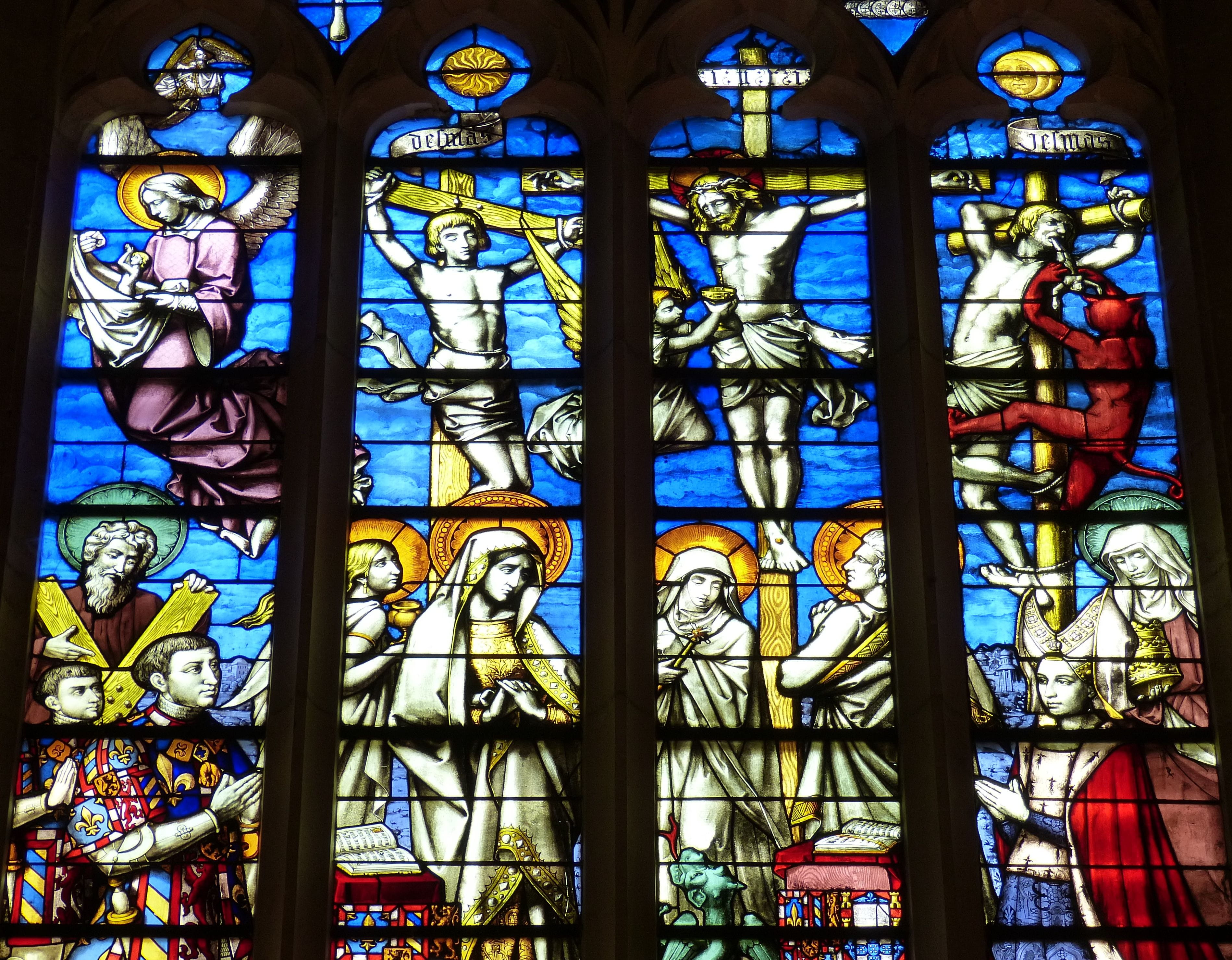 spirituality, passion, burgundy, france, window, architecture, built structure, stained glass, glass - material, place of worship, jesus, historically, HD Wallpaper
