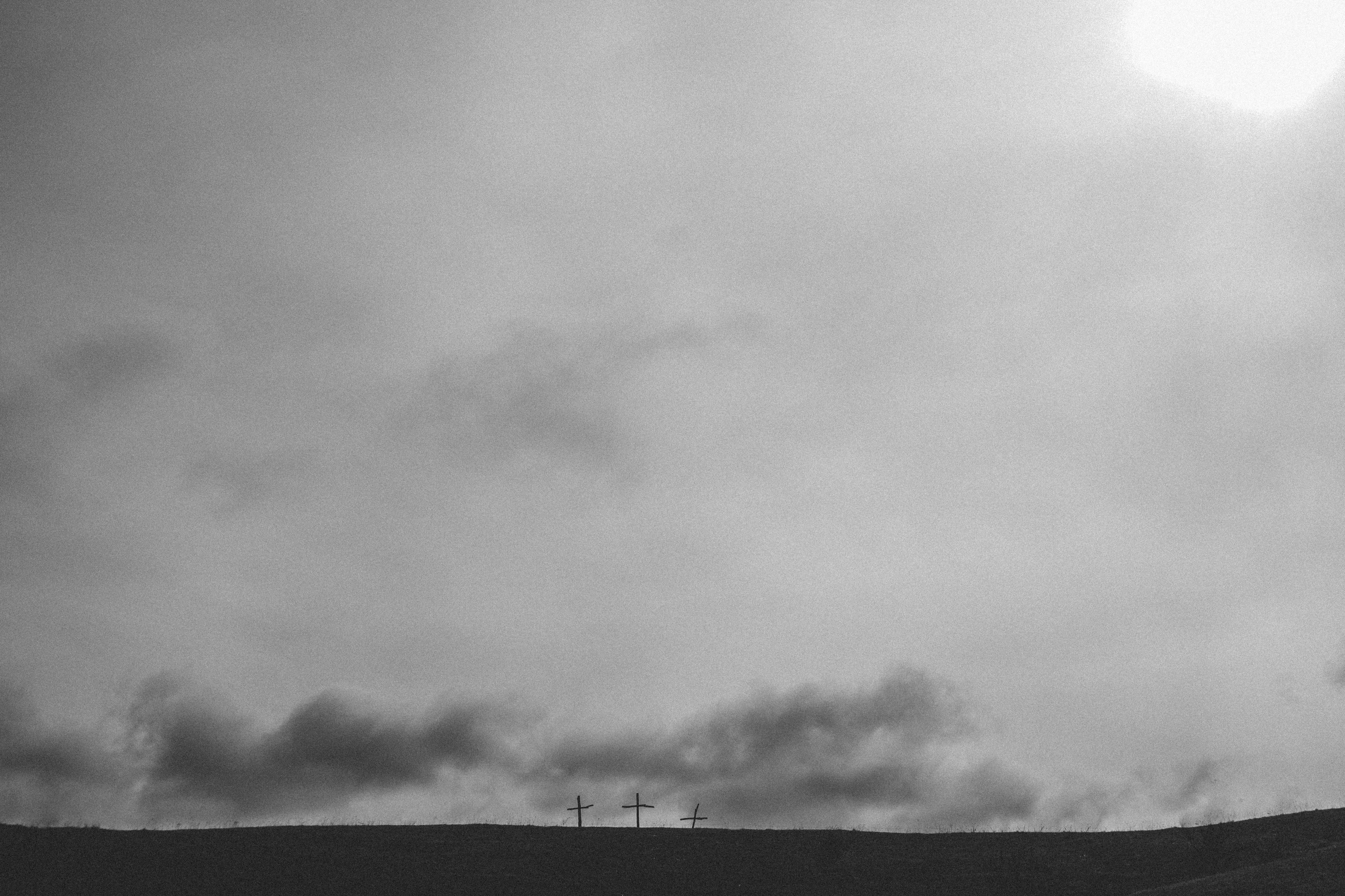 air pollution, beauty in nature, grayscale, landscape, cross, sky, environmental issues, overcast, cloud, scenics - nature, cloud - sky, clouds, 5K, environment, HD Wallpaper