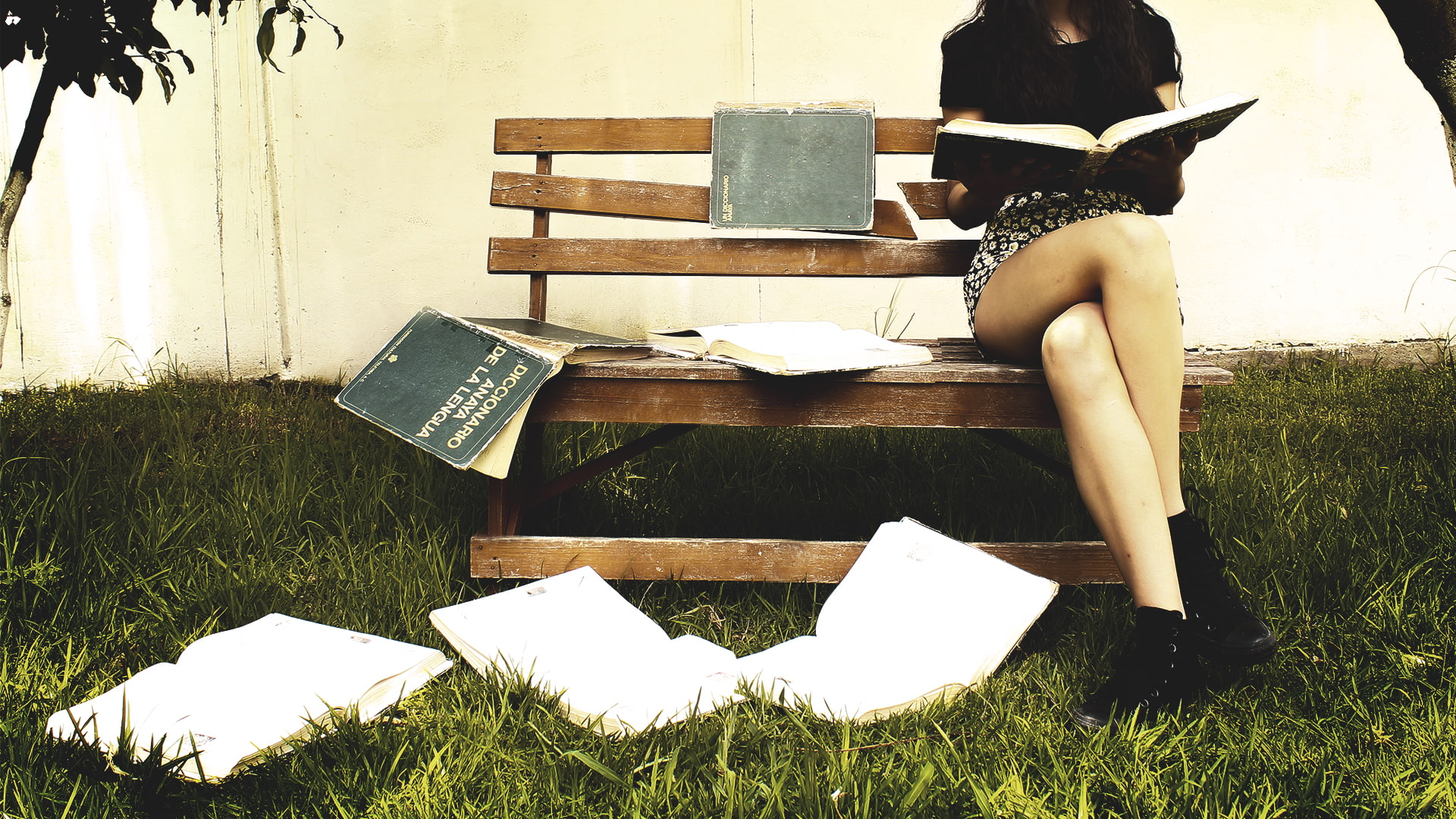 publication, women, book, sitting, outdoors, lifestyles, seat, low section, full length, real people, grass, adult, 1080P, plant, lying down, model, leisure activity, HD Wallpaper