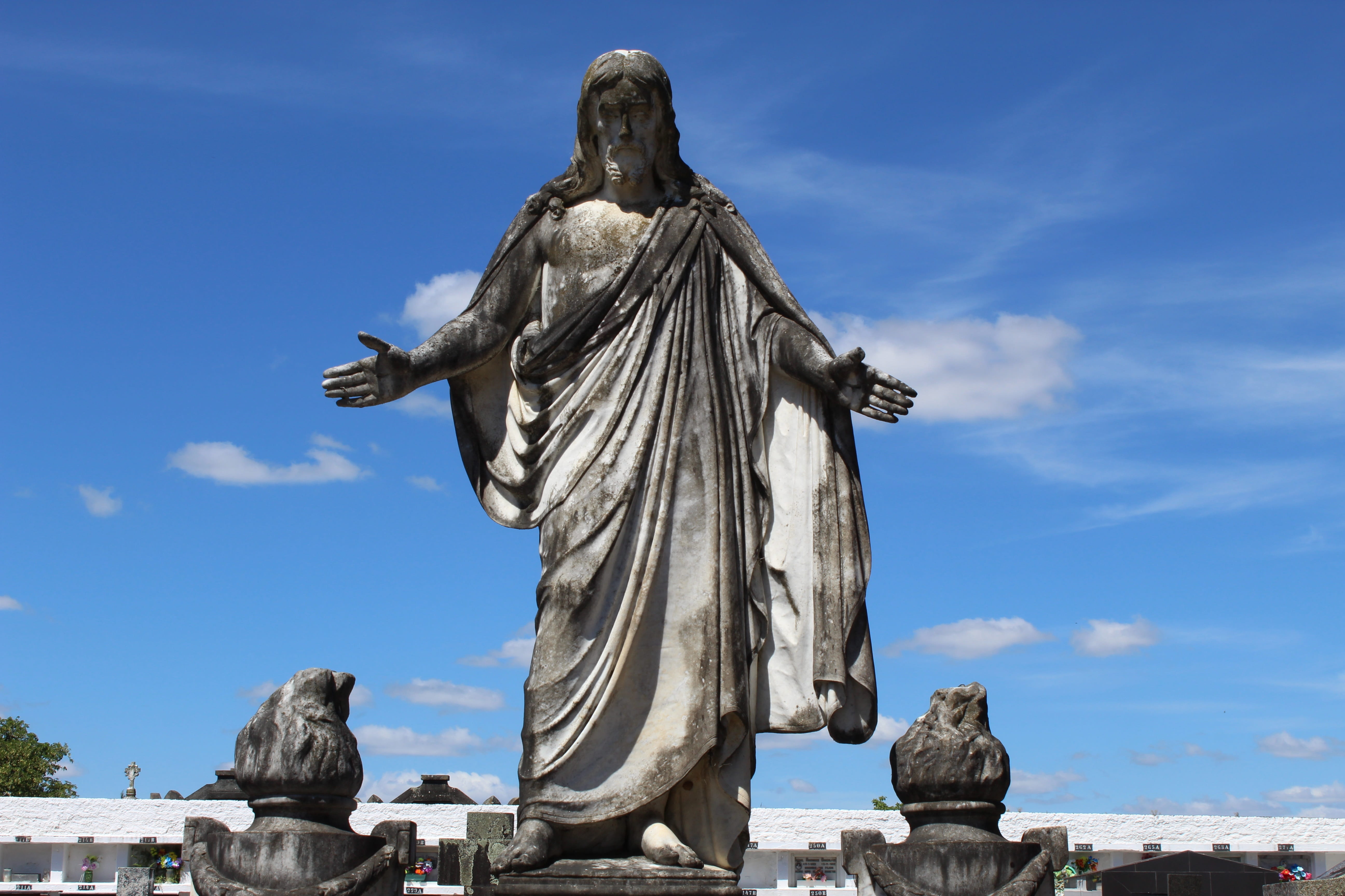 cemetery, statue, memorial, god, no people, art, marble, architecture, easter, christian, christ, spirituality, cloud - sky, human representation, christianity, HD Wallpaper