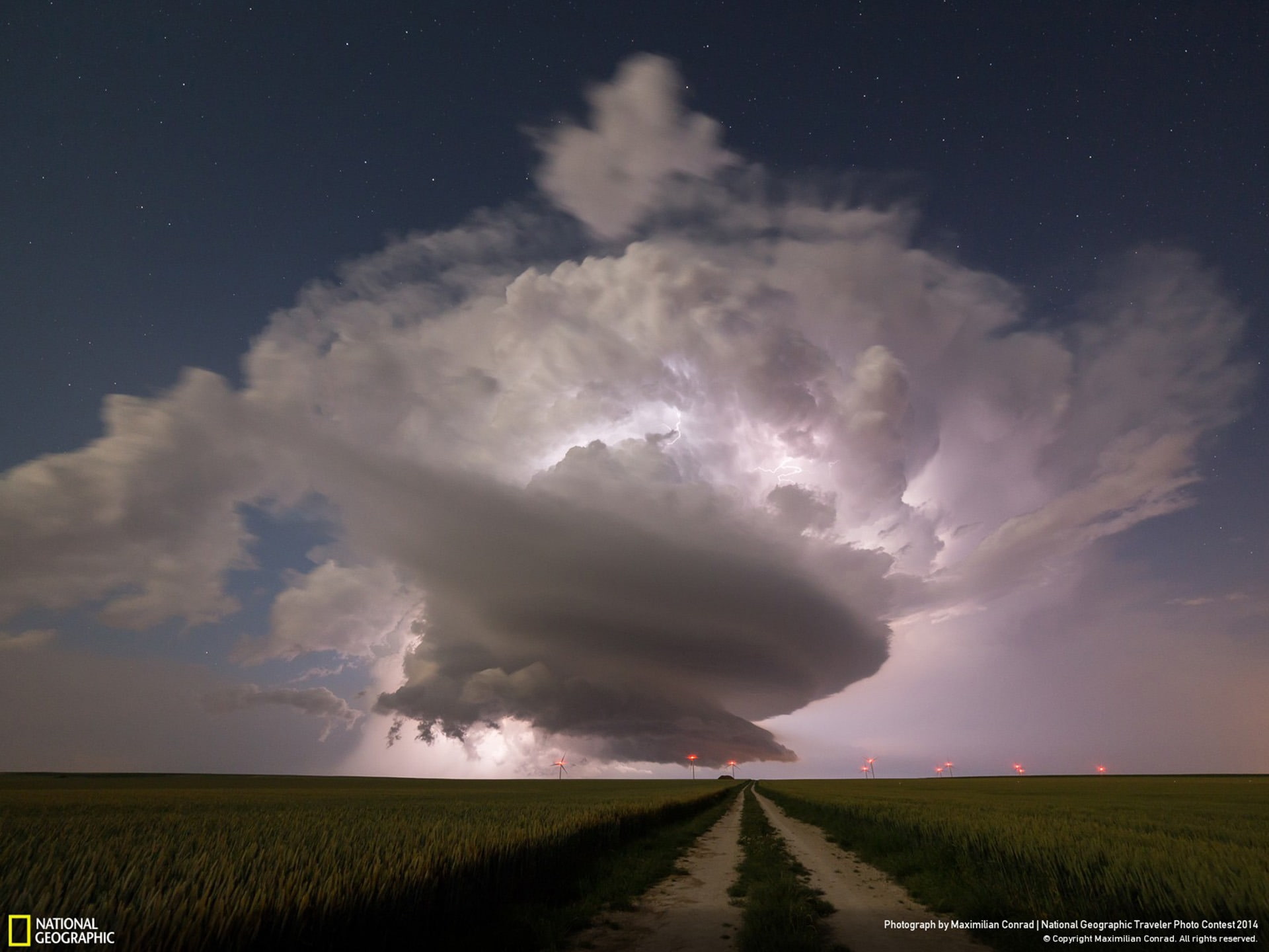 land, extreme weather, thunderstorm, transportation, field, outdoors, storm, cumulus, nature, storm cloud, 1080P, sky, cloud, cloud - sky, landscape, HD Wallpaper