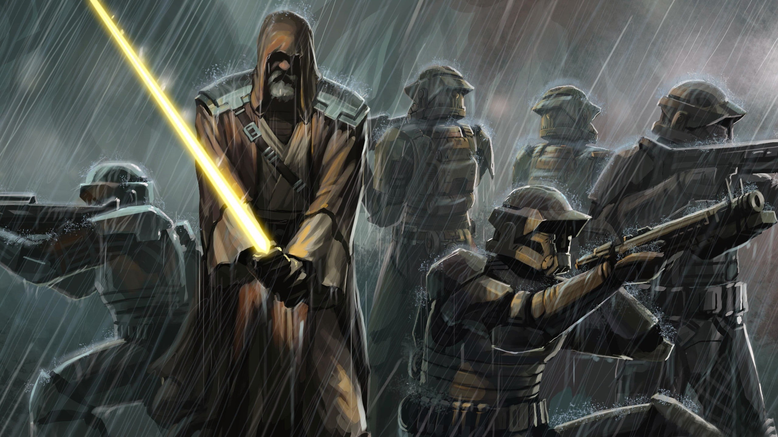 star, force, rain, unleashed, storm, 2K, Star Wars, games, stormtroopers, jedi, video, art, wars, hd, HD Wallpaper
