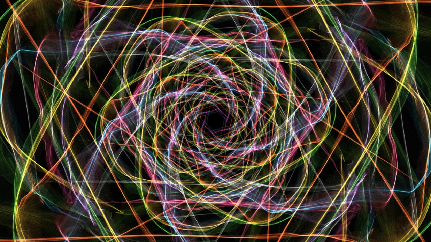 blurred motion, complexity, chaos, light - natural phenomenon, black background, art and craft, weavesilk, glowing, motion, speed, long exposure, 720P, HD Wallpaper