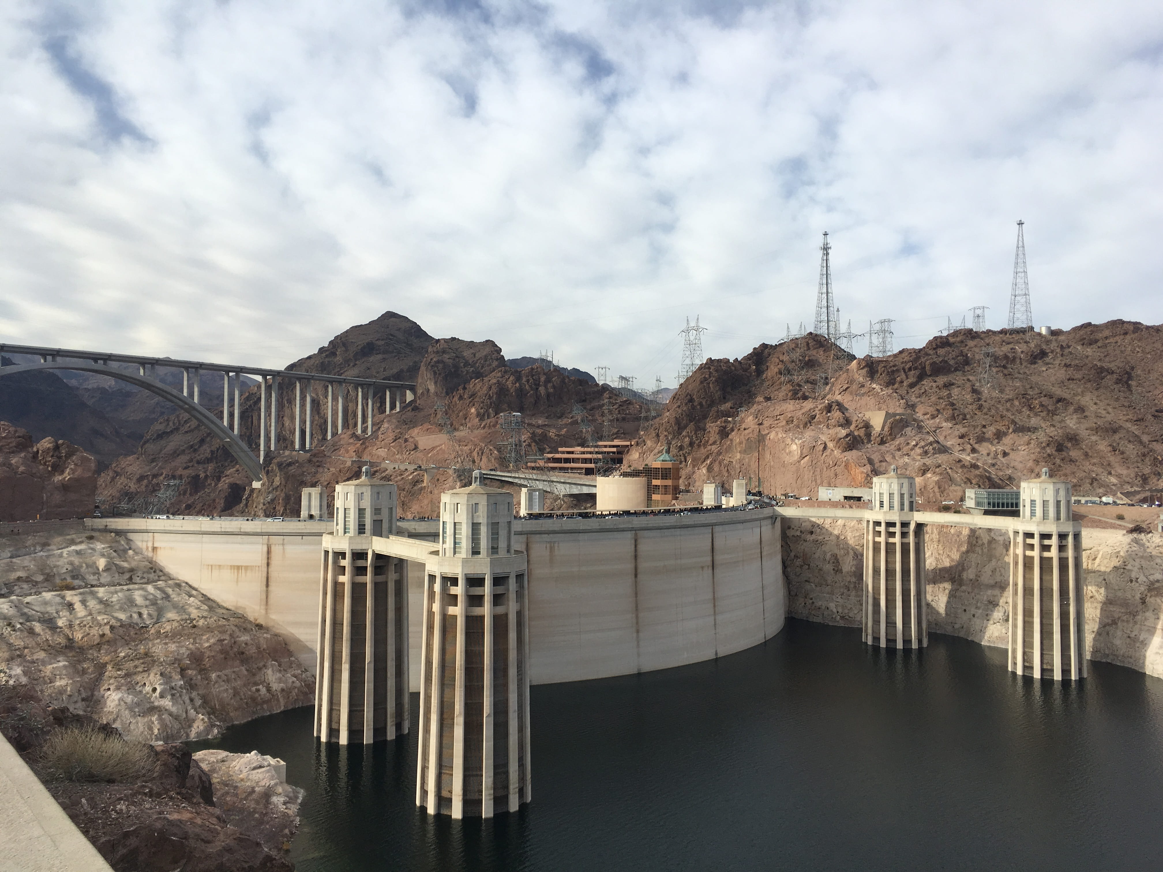 4K, water, hoover dam, renewable energy, environment, boulder city, cloud - sky, lake mead, drought, global warming, nature, fuel and power generation, HD Wallpaper