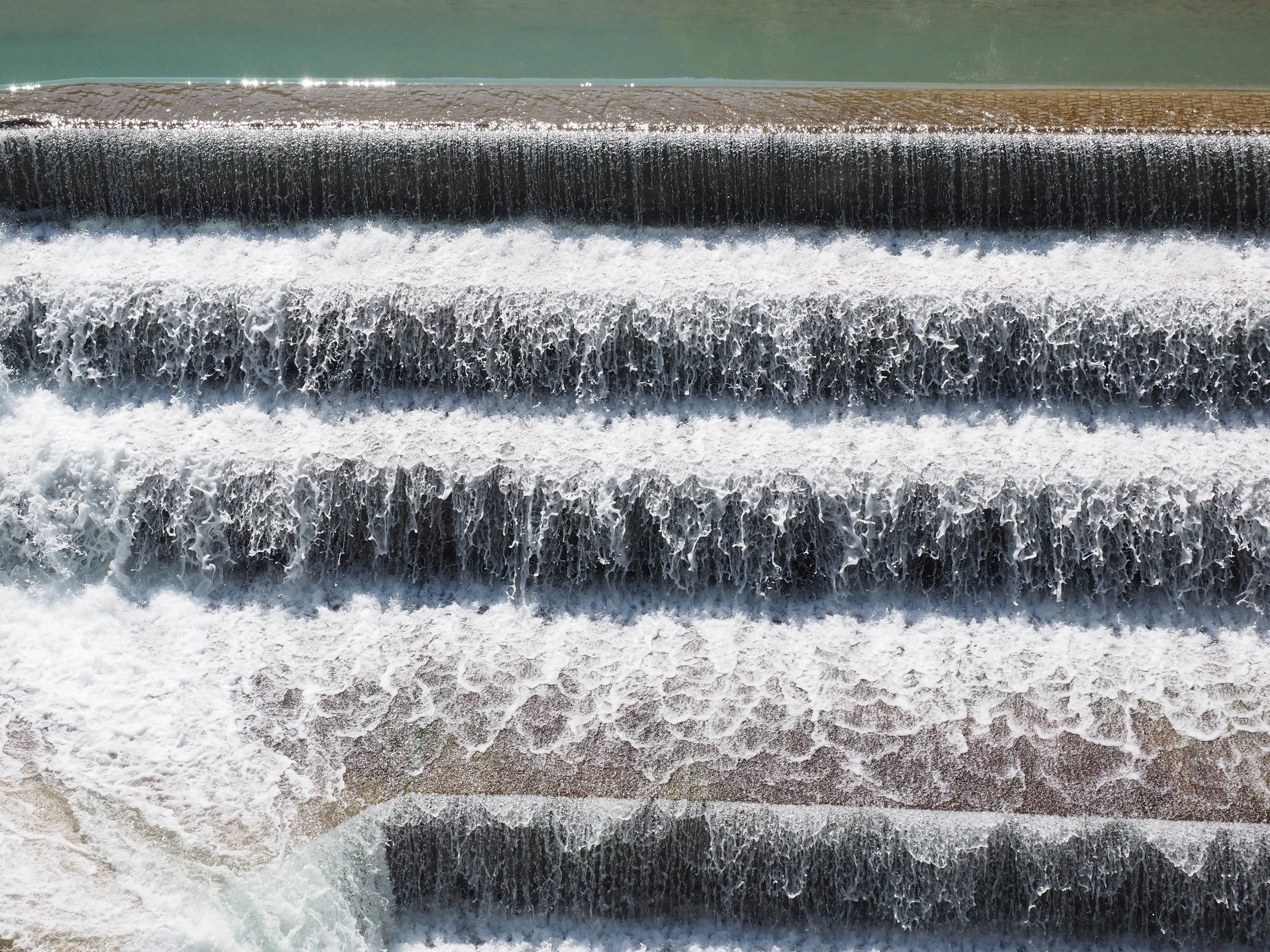 winter, places of interest, cold temperature, land, white color, murmur, 4K, water power, weir, waterfall, füssen, water, flowing, flowing water, barrages, HD Wallpaper
