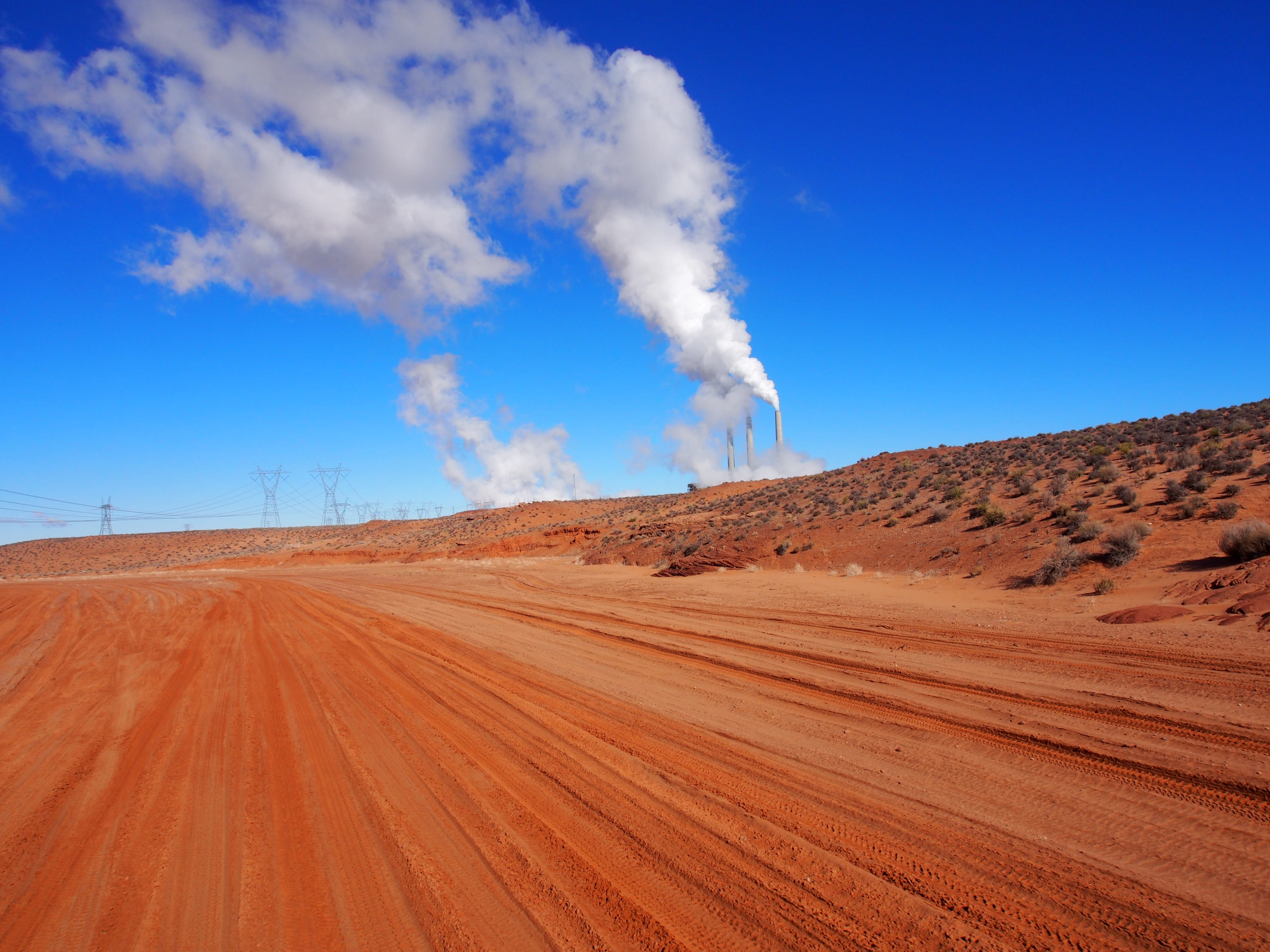 environment, track, factory, non-urban scene, dust, climate, land, cloud - sky, day, outdoors, industrial, dirty, air pollution, mountain, arid climate, HD Wallpaper