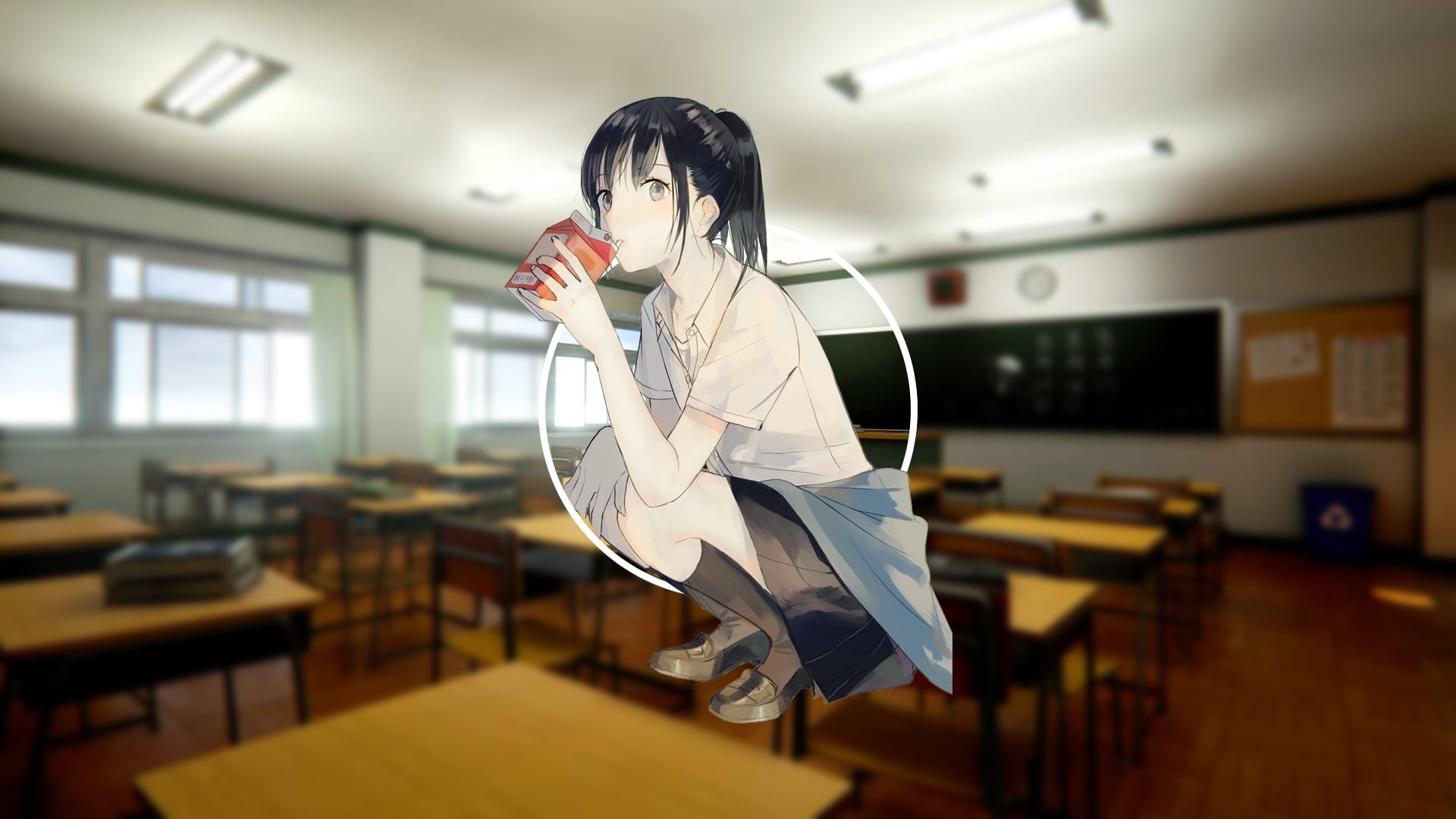 schoolgirl, seat, office, one person, classroom, females, focus on foreground, hairstyle, young adult, casual clothing, young women, indoors, school, 1080P, HD Wallpaper