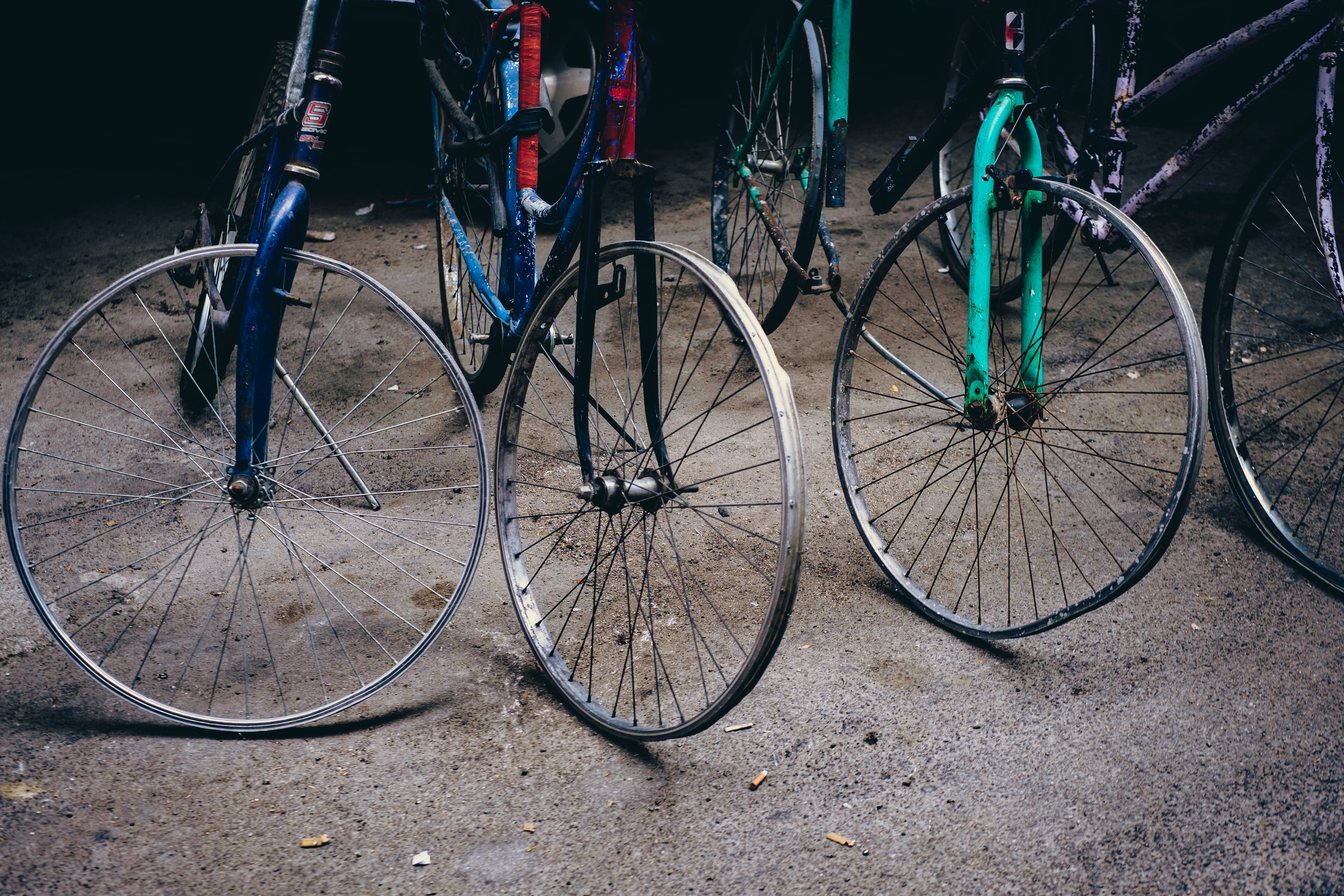 three, color, without, mode of Transport, cycle, day, bicycle, nature, outdoors, 4K, metal, urban Scene, stationary, street, city Life, no people, tires, HD Wallpaper