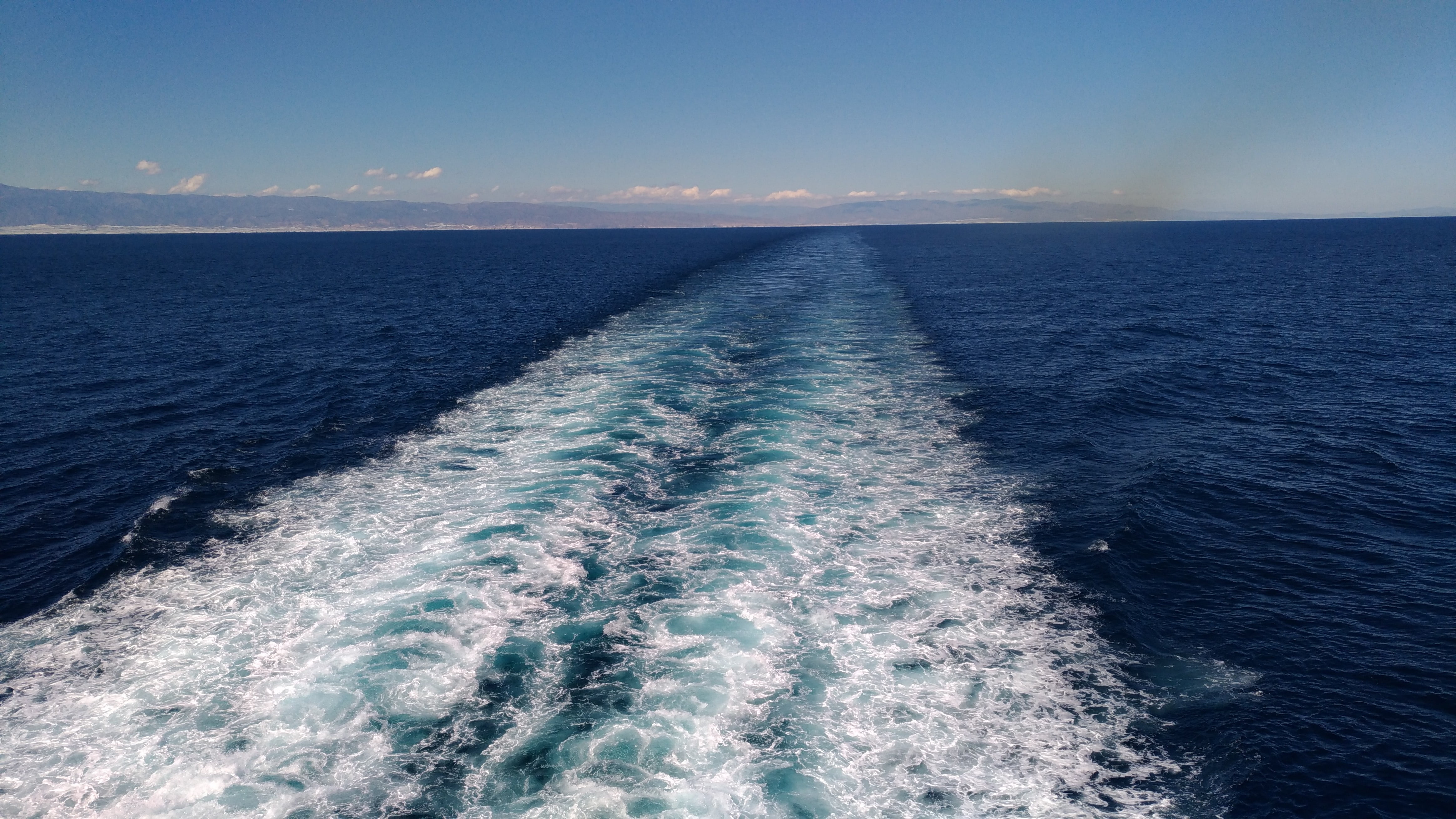 scenics, horizon, sport, beauty in nature, sky, morocco, ferry, strait gibraltar, waves, tranquil scene, blue, water, no people, outdoors, tranquility, HD Wallpaper