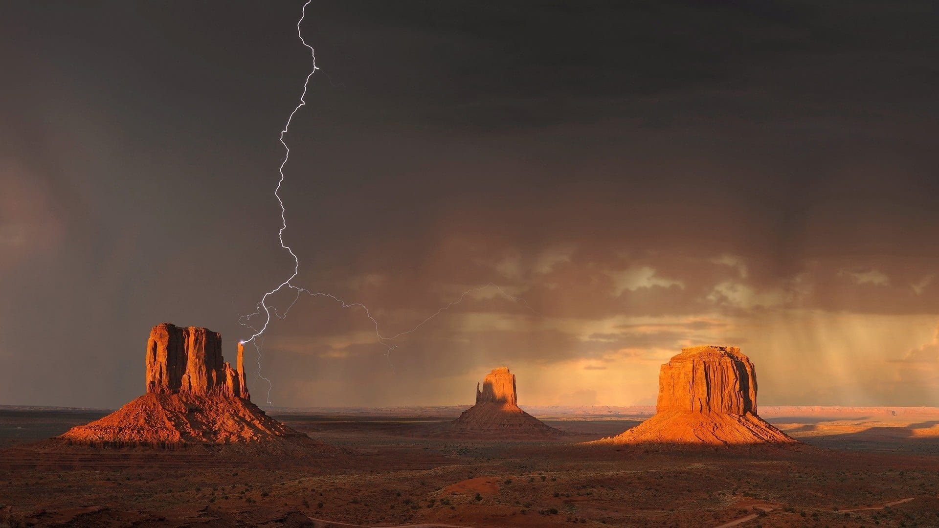 desert, sunset, power in nature, grand, sandstone, nature, scenics - nature, extreme weather, scenic, dry, warning sign, remote, power, sign, environment, HD Wallpaper