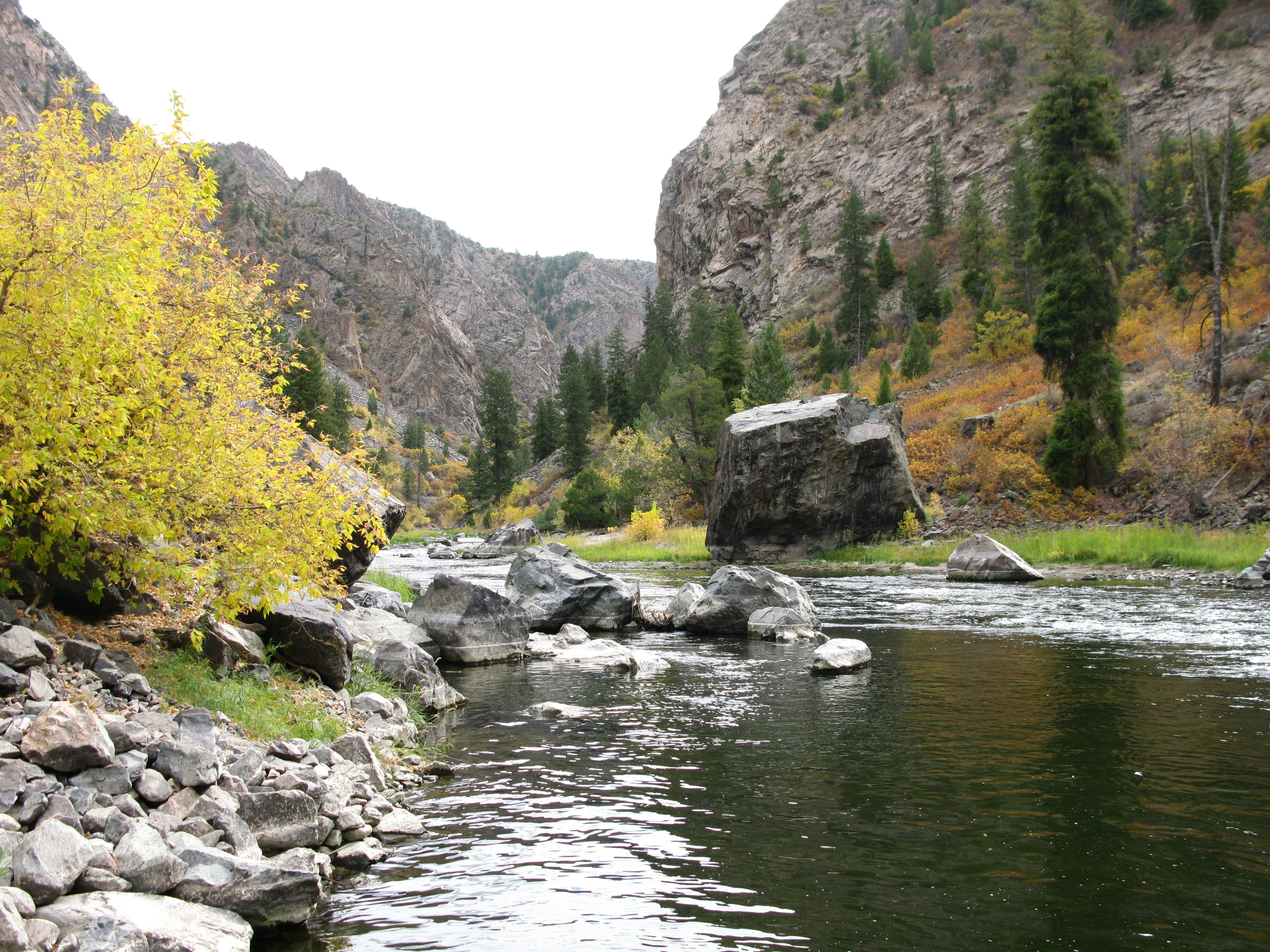 flowing, colorado, rock, tranquil scene, rock formation, outdoors, land, solid, nature, black canyon, river, beauty in nature, tranquility, landscape, mountain, HD Wallpaper