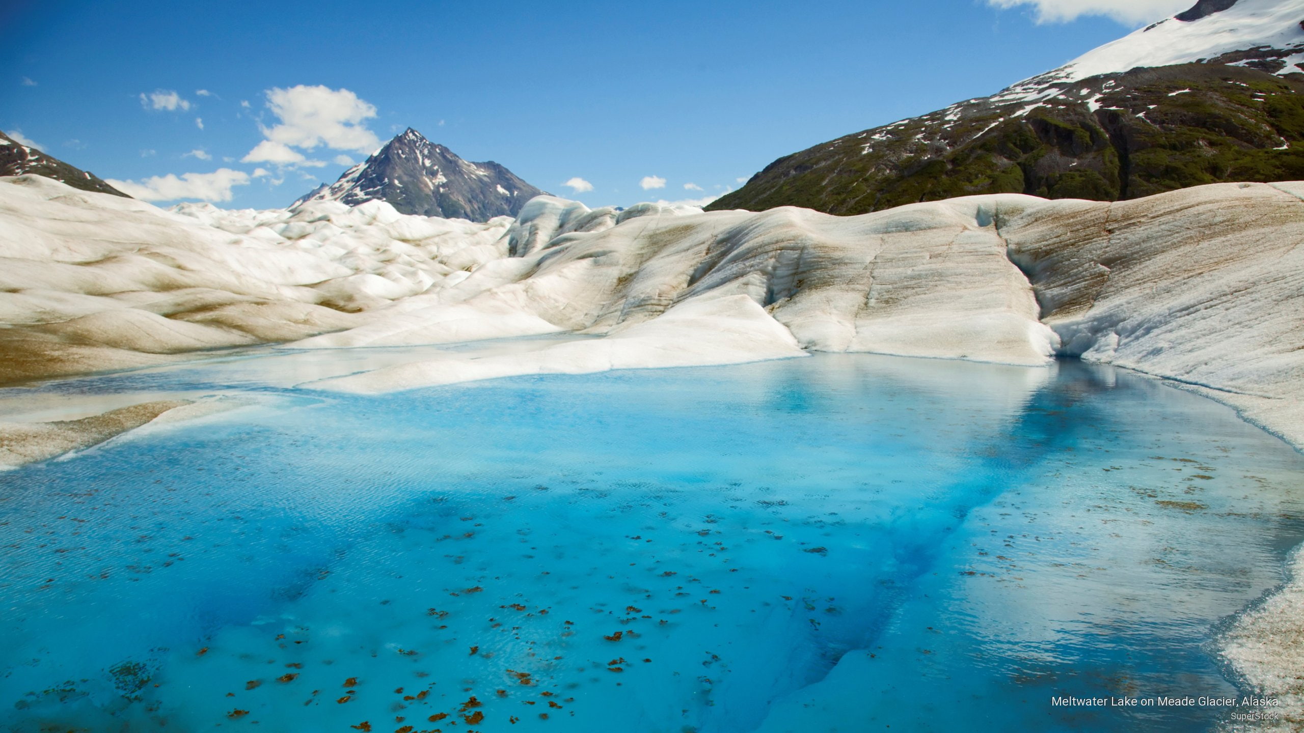 meade, meltwater, Nature, 2K, glacier, alaska, lake, HD Wallpaper
