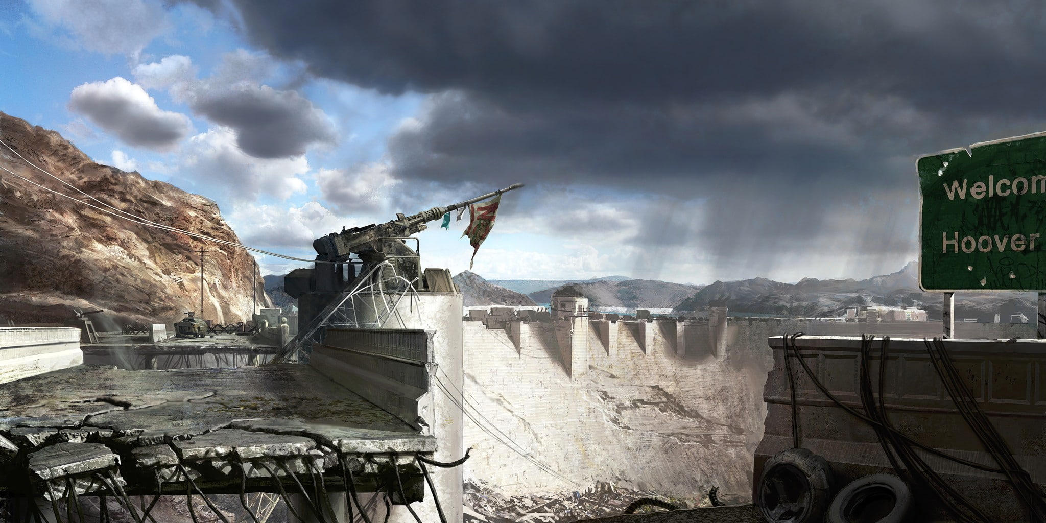 new, concepts, vegas, concept, Fallout New Vegas, dam, hd, hoover, art, x, aircraft, 1080P, fallout, HD Wallpaper